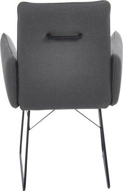 K+W Komfort & Wohnen Armlehnstuhl (1 St), Drahtkufengestell in Metall schwarz, Griff am Rücken, Steppung im Sitz