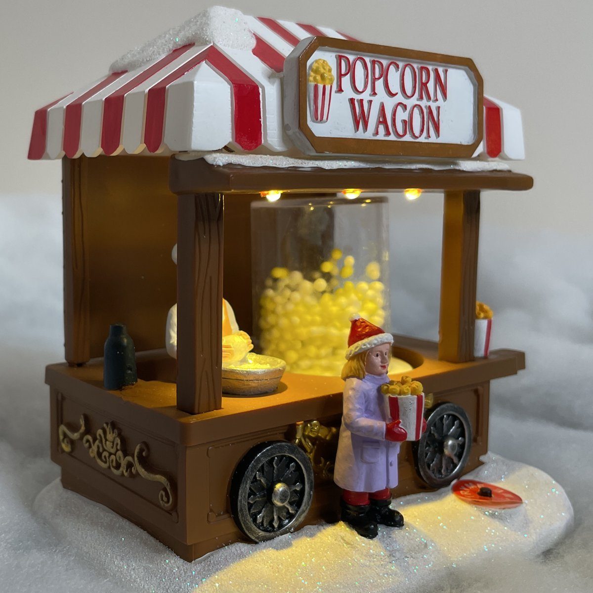 Popcornstand Weihnachtsdorf LED Beleuchtung,Musik,bewegendens Popcorn mit e4fun