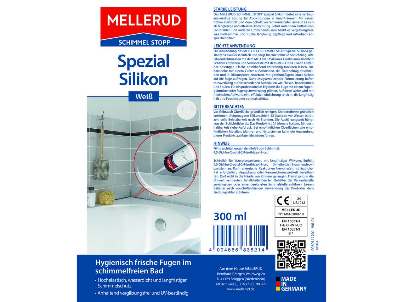 Thumbnail - Mellerud Silikon Spezial Silikon weiß 300 ml