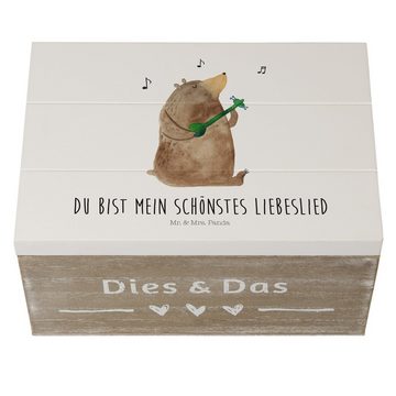Mr. & Mrs. Panda Dekokiste 22 x 15 cm Bär Lied - Weiß - Geschenk, Song, Freundin, Aufbewahrungsb (1 St), Handverlesene Designs