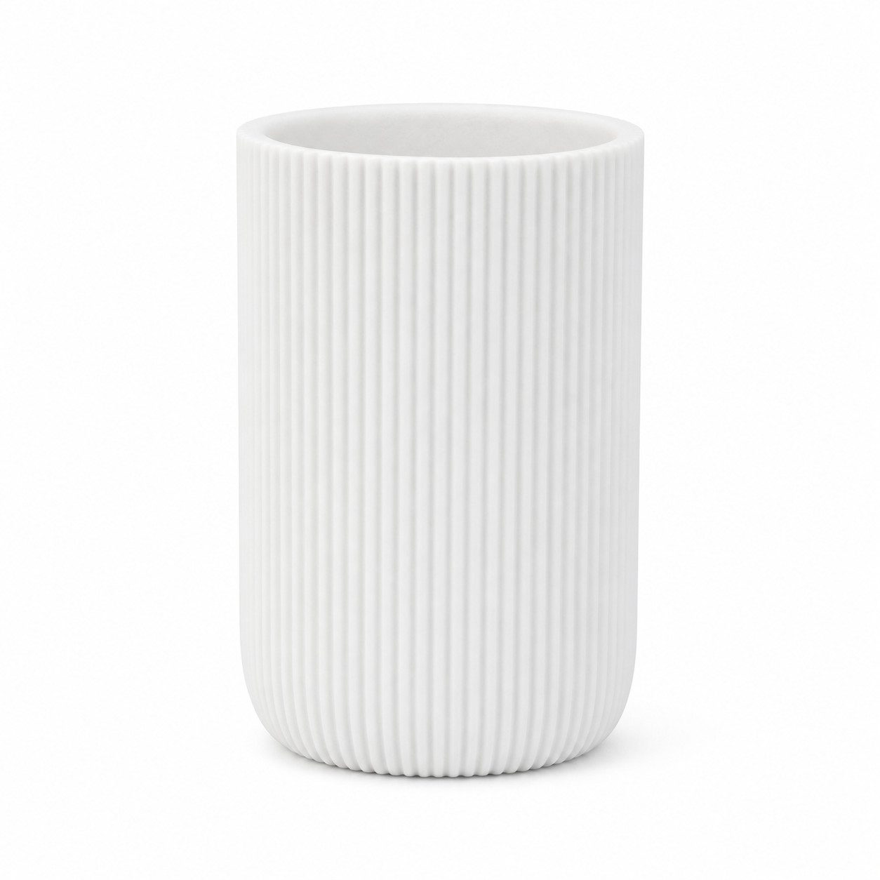 Testrut Zahnputzbecher Zahnbürstenhalter Samos 7,5 x 11,7 cm - Weiß