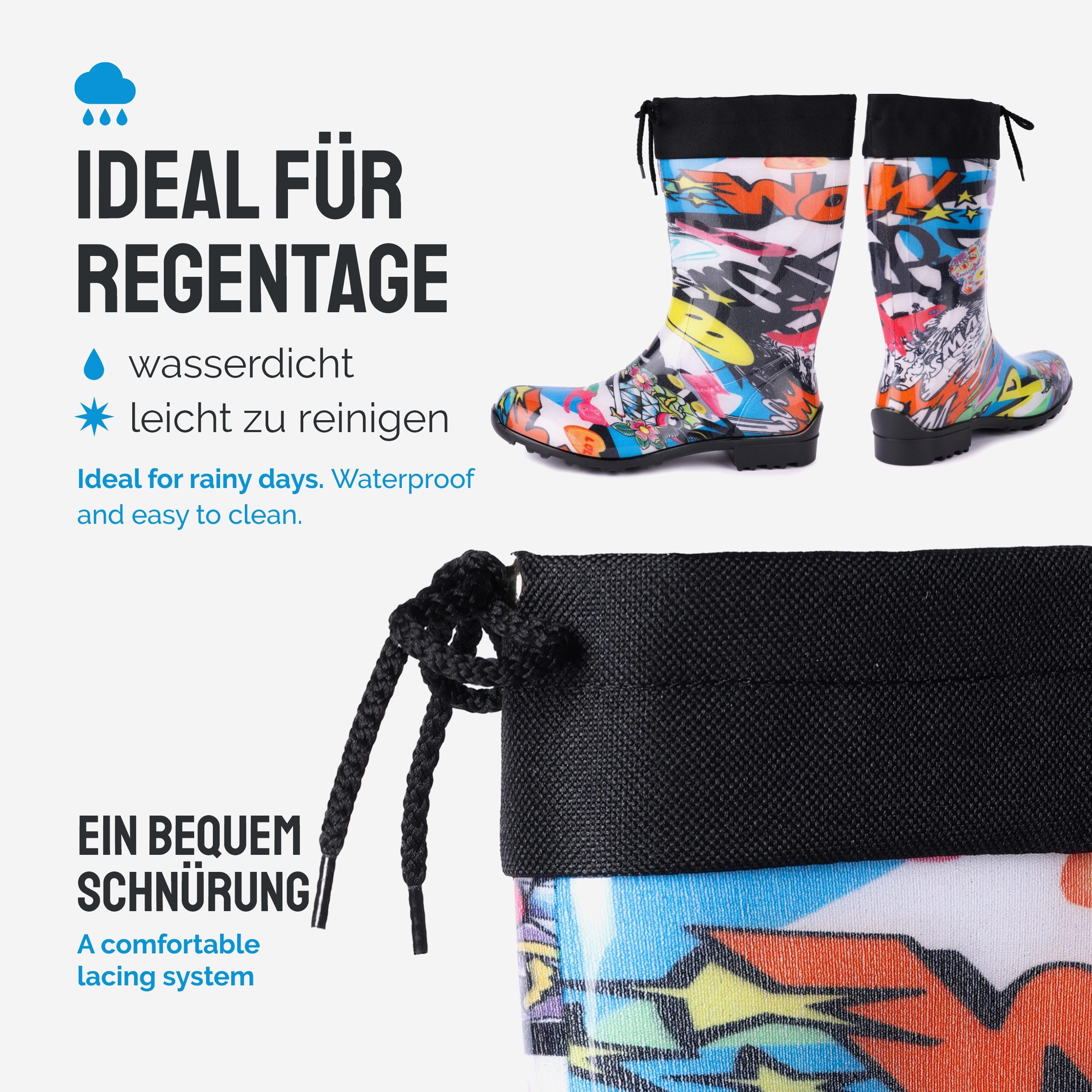 Ladeheid Damen Gummistiefel mit Stulpe LA-968 Gummistiefel – Bild 4 von 5