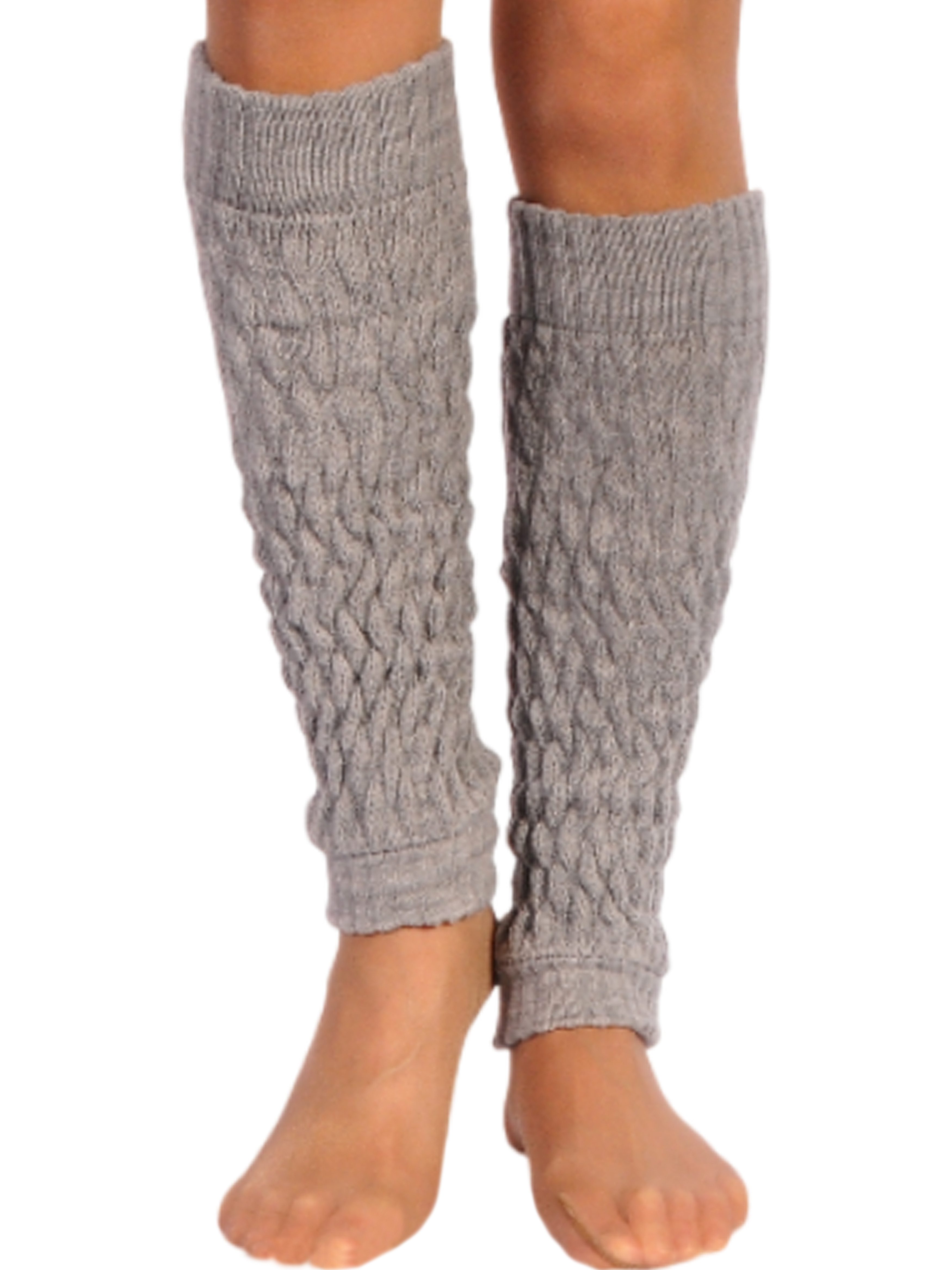 Martinex Beinstulpen Stulpen in Hellgrau elegante Beinwärmer Damen Frauen Strickstulpen wärmend, weich, grau