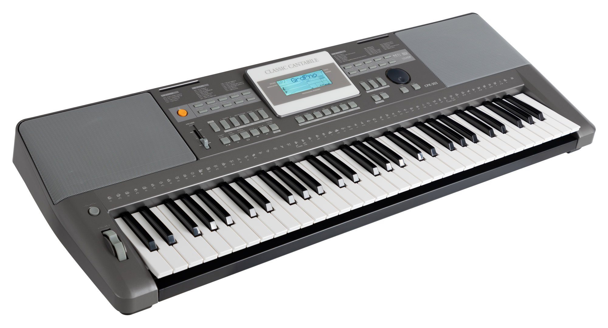 Classic Cantabile Home-Keyboard CPK-303 - Arranger-Keyboard mit 61 anschlagdynamischen Tasten, 508 Klänge, USB, DSP-Klangprozessor und Begleitautomatik