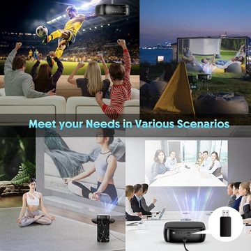 XJ-HOME Full HD, 4K Heimkino Autofokus/Trapezkorrektur, 5G WiFi Bluetooth Portabler Projektor (25000 lm, 25000:1, 1920*1080 px, Kompatibel mit Smartphone/Laptop/TV Stick/HDMI)