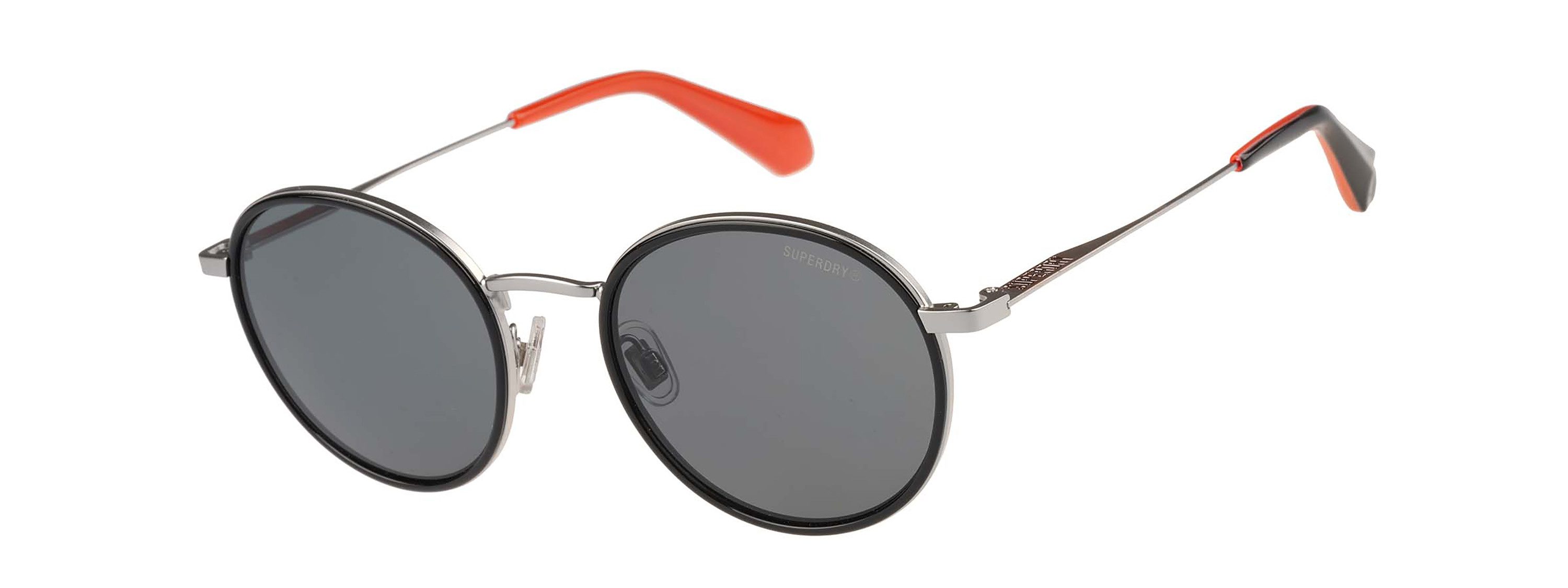 Superdry Sonnenbrille Modell 995063 Form Rund, Logoschriftzug auf Bügel, Kombifassung