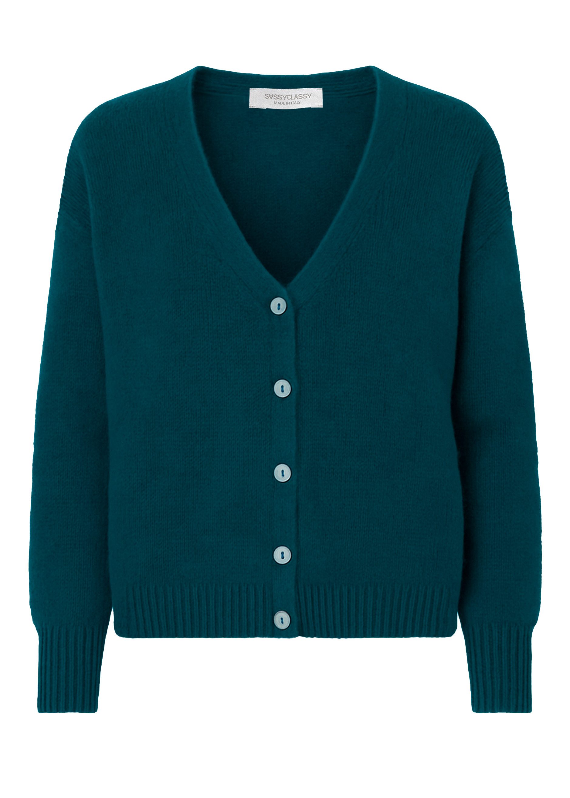 SASSYCLASSY Cardigan Cardigan mit V-Ausschnitt für Damen Gestrickter Locker günstig online kaufen