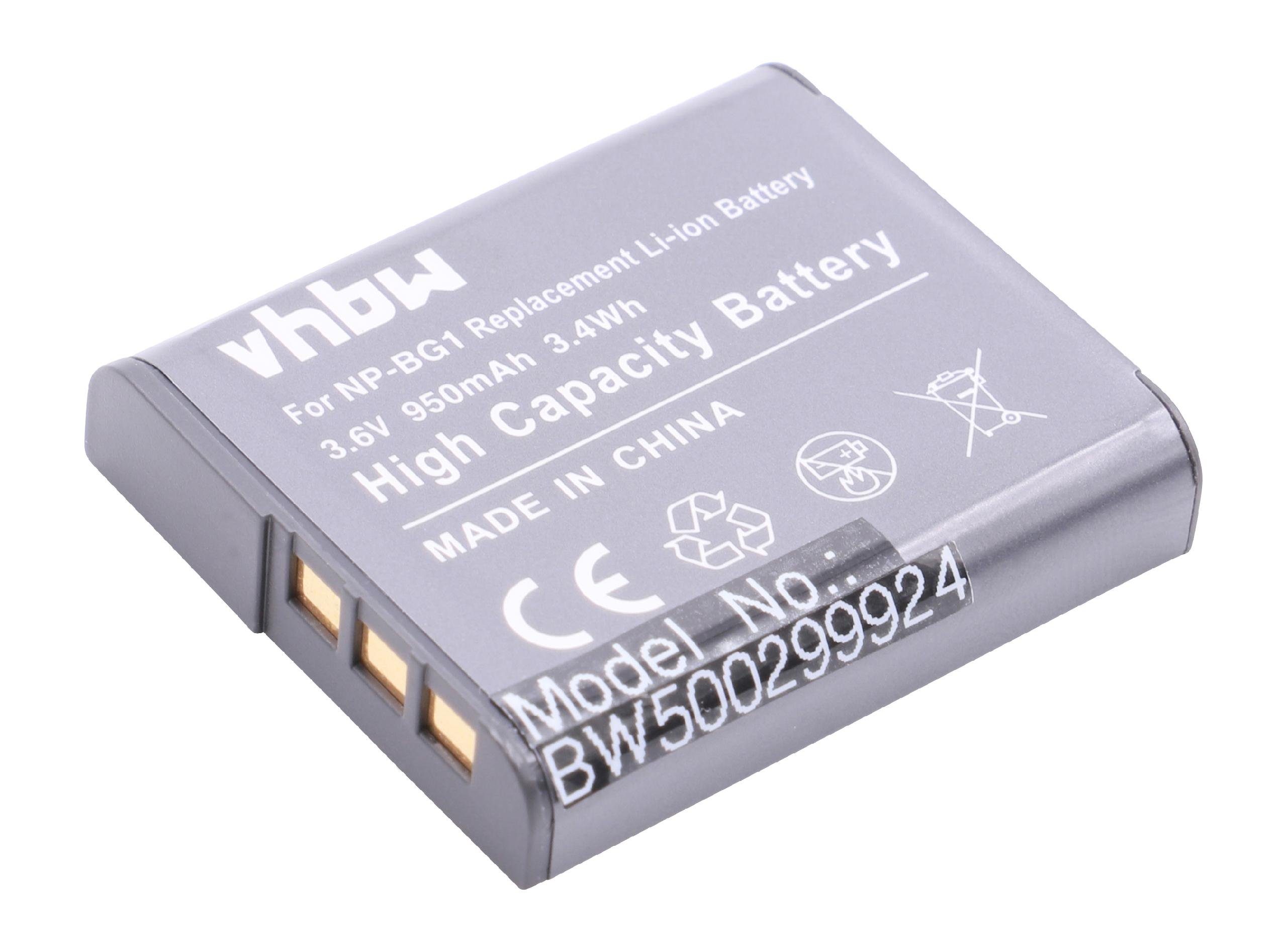 vhbw Kamera-Akku passend für Kompatibel mit Sony Cybershot DSC-W215, DSC-W220, DSC-W230, DSC-W270, DSC-W275, DSC-W290 Kamera / Foto Kompakt (950mAh, 3,6V, Li-Ion) 950 mAh