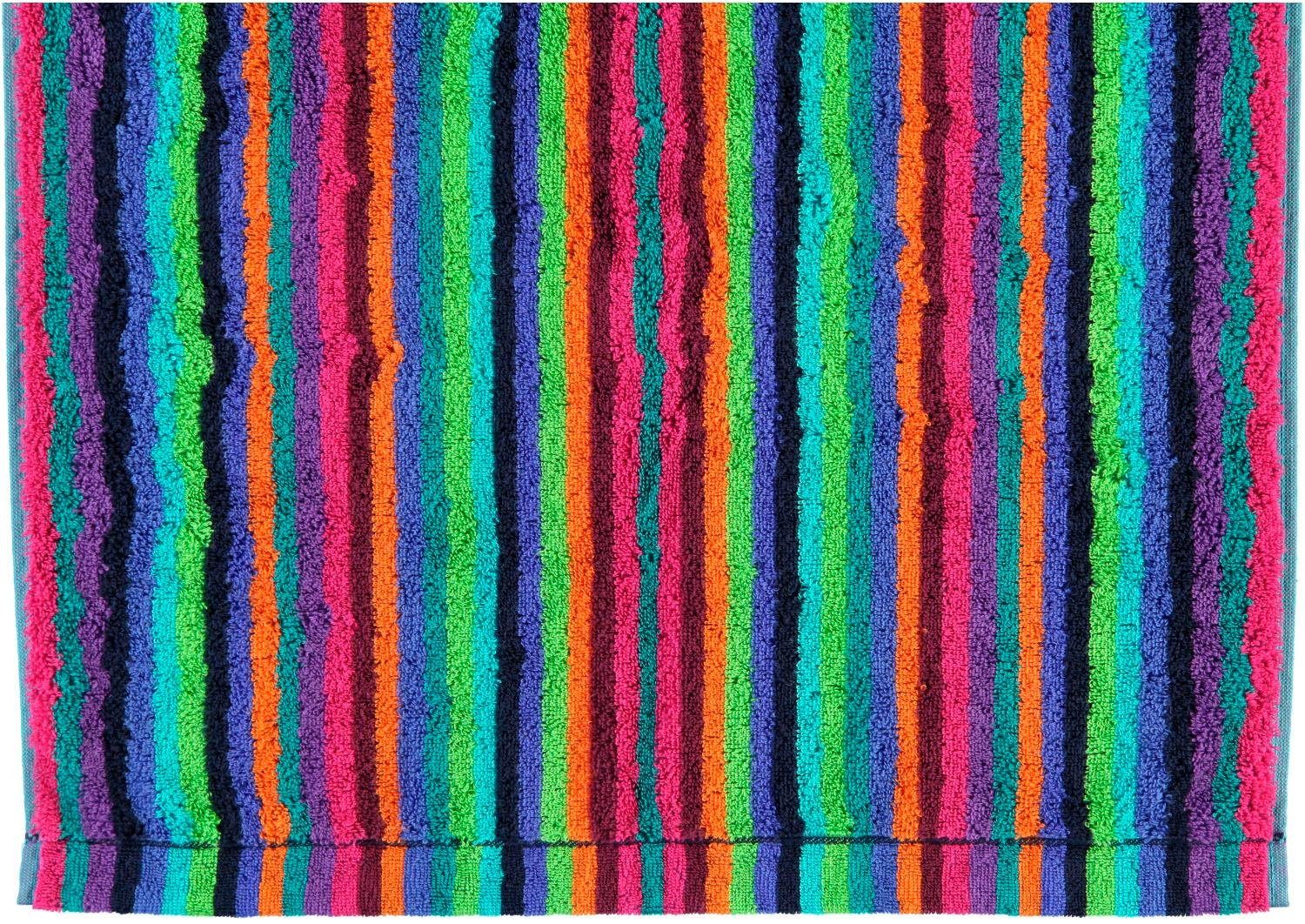 Cawö Saunatuch Lifestyle, Walkfrottier (1-St), bunten multicolor Streifen - mit 84