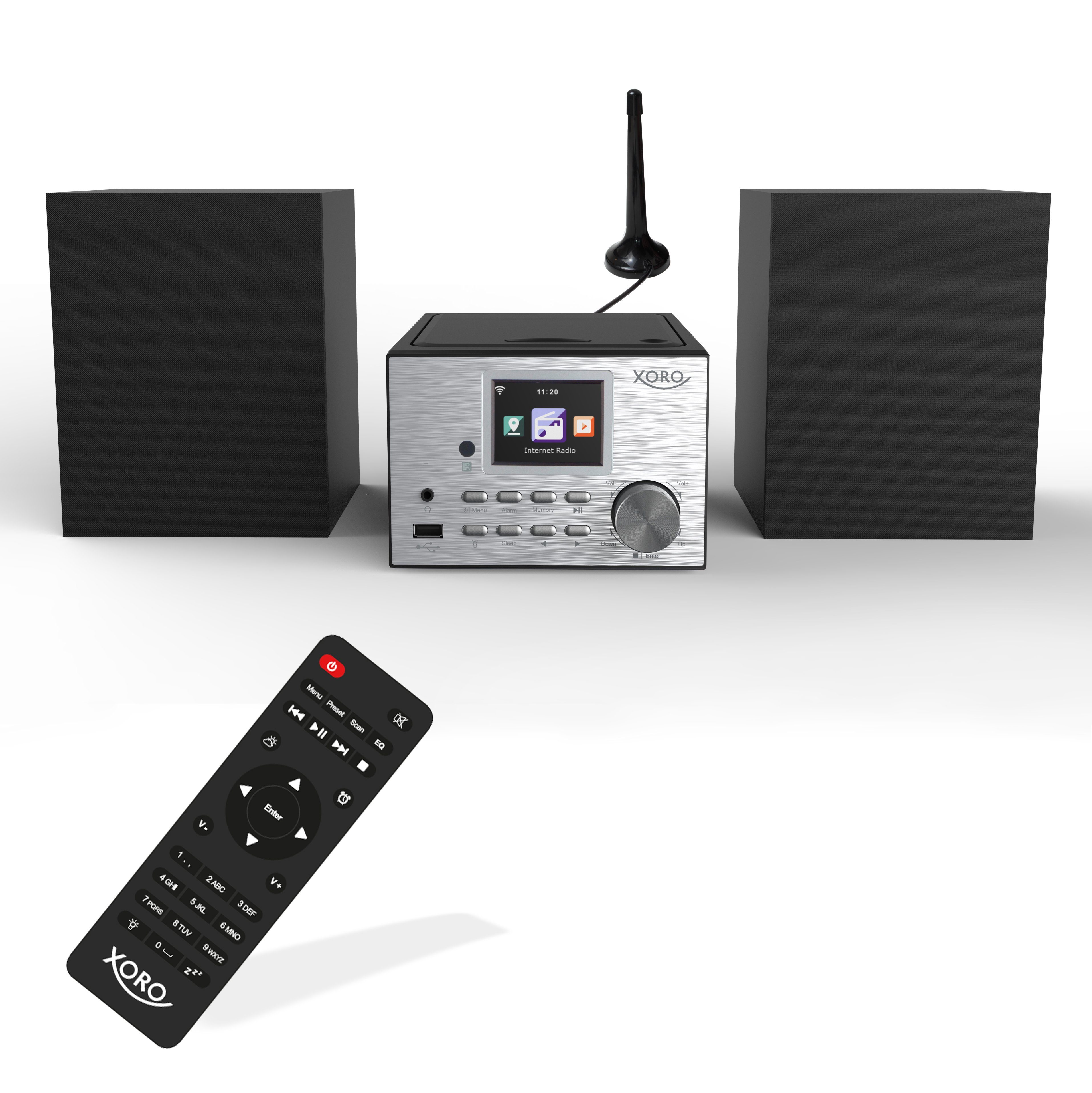 Xoro HMT 500 PRO V2 Internet-/DAB+ Radio, CD Player, Fernbedienung, Mikro Stereoanlage (Digitalradio (DAB), Internetradio, 20 W, Mit …
