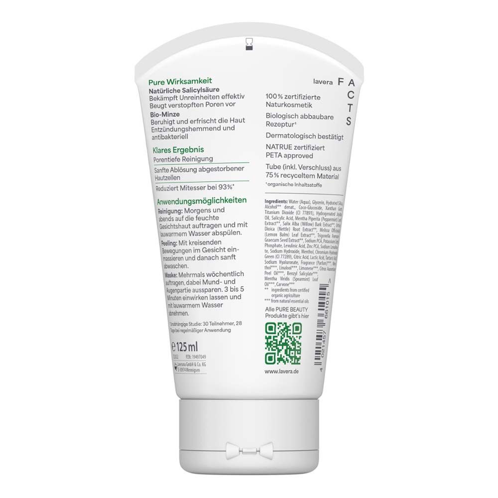lavera Gesichtspeeling Pure Beauty - 3in1 Reinigung, Peeling, Maske 125ml