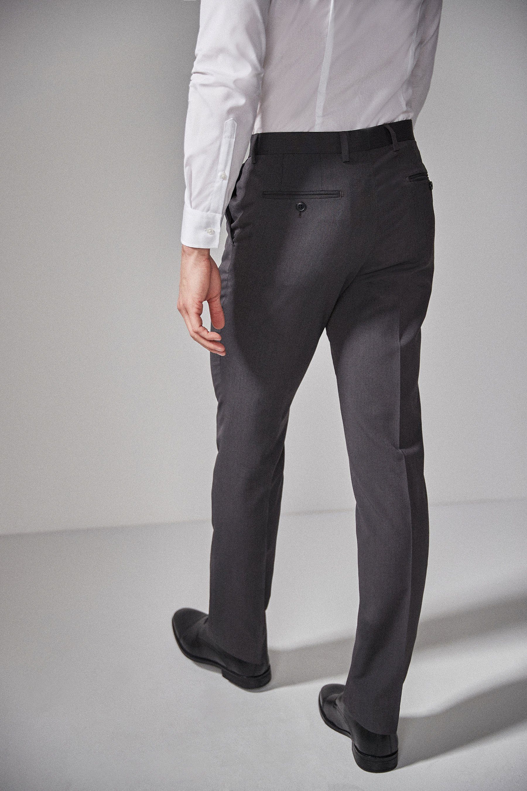 Charcoal (1-tlg) Anzug: Next Fit Grey Slim Frackhose Hose