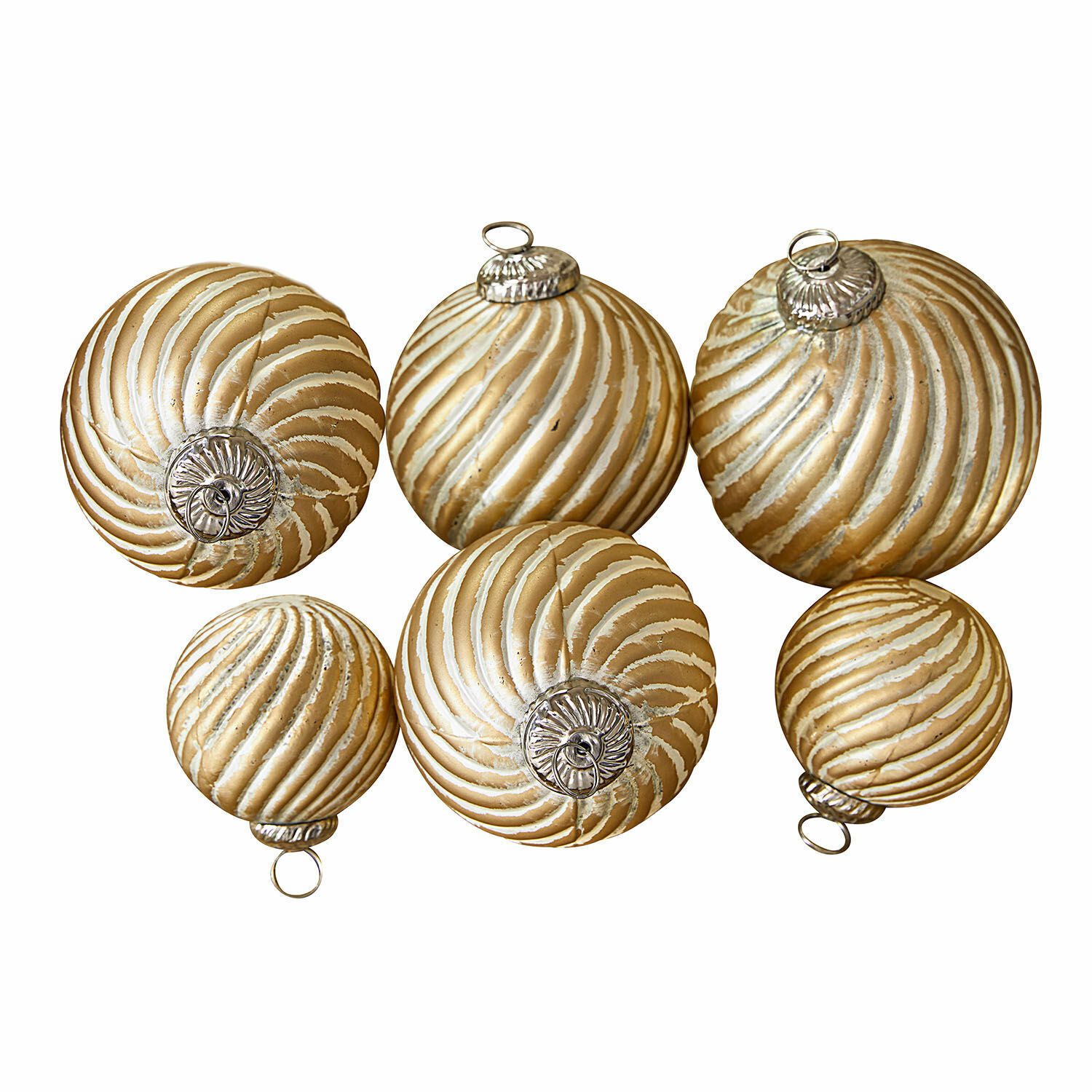 Mirabeau Christbaumschmuck Weihnachtskugeln 6er Set Frasetta gold/creme, none