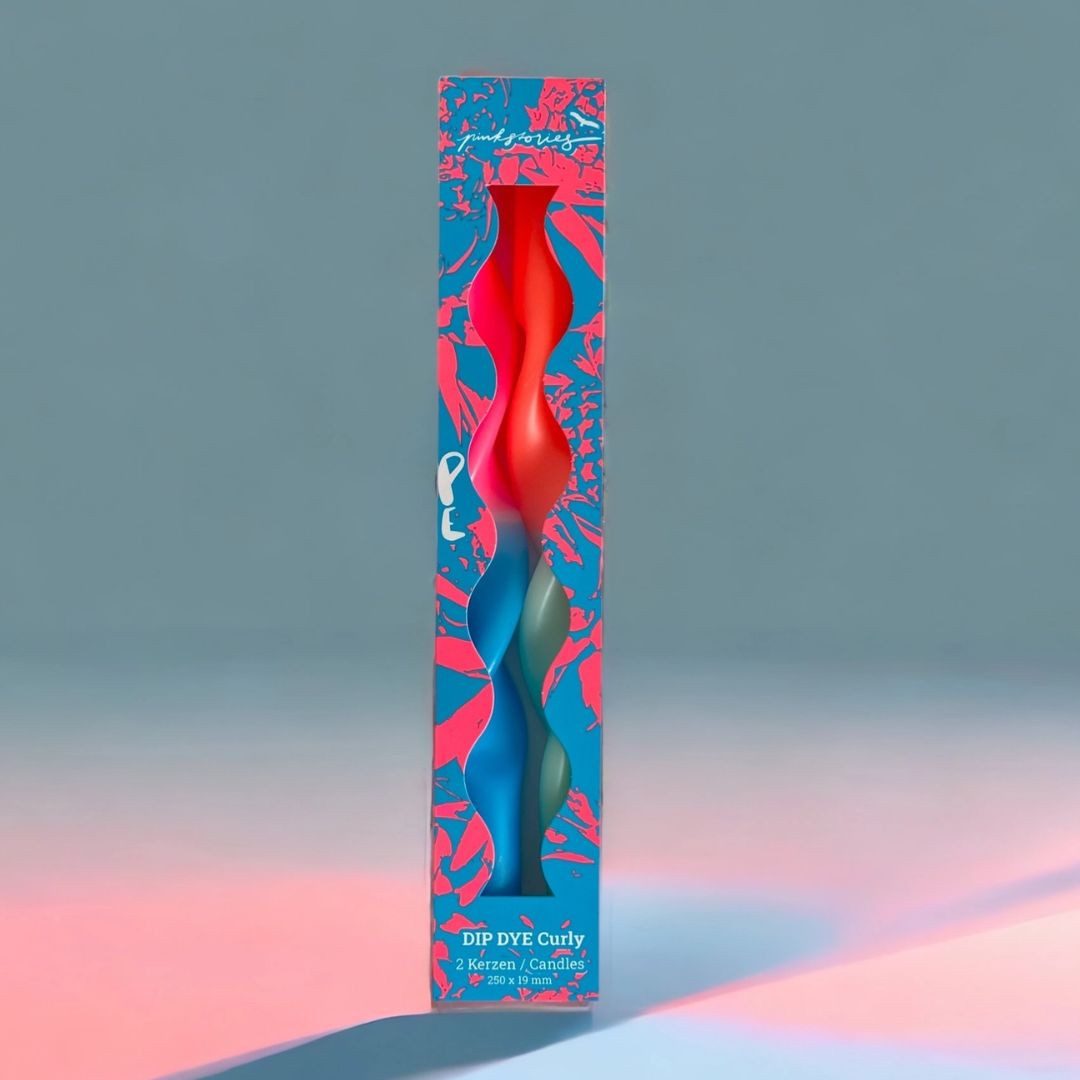 suebidou Tafelkerze Dip Dye Kerzen Set aus 2 gedrehten Kerzen, nachhaltig, kreativ