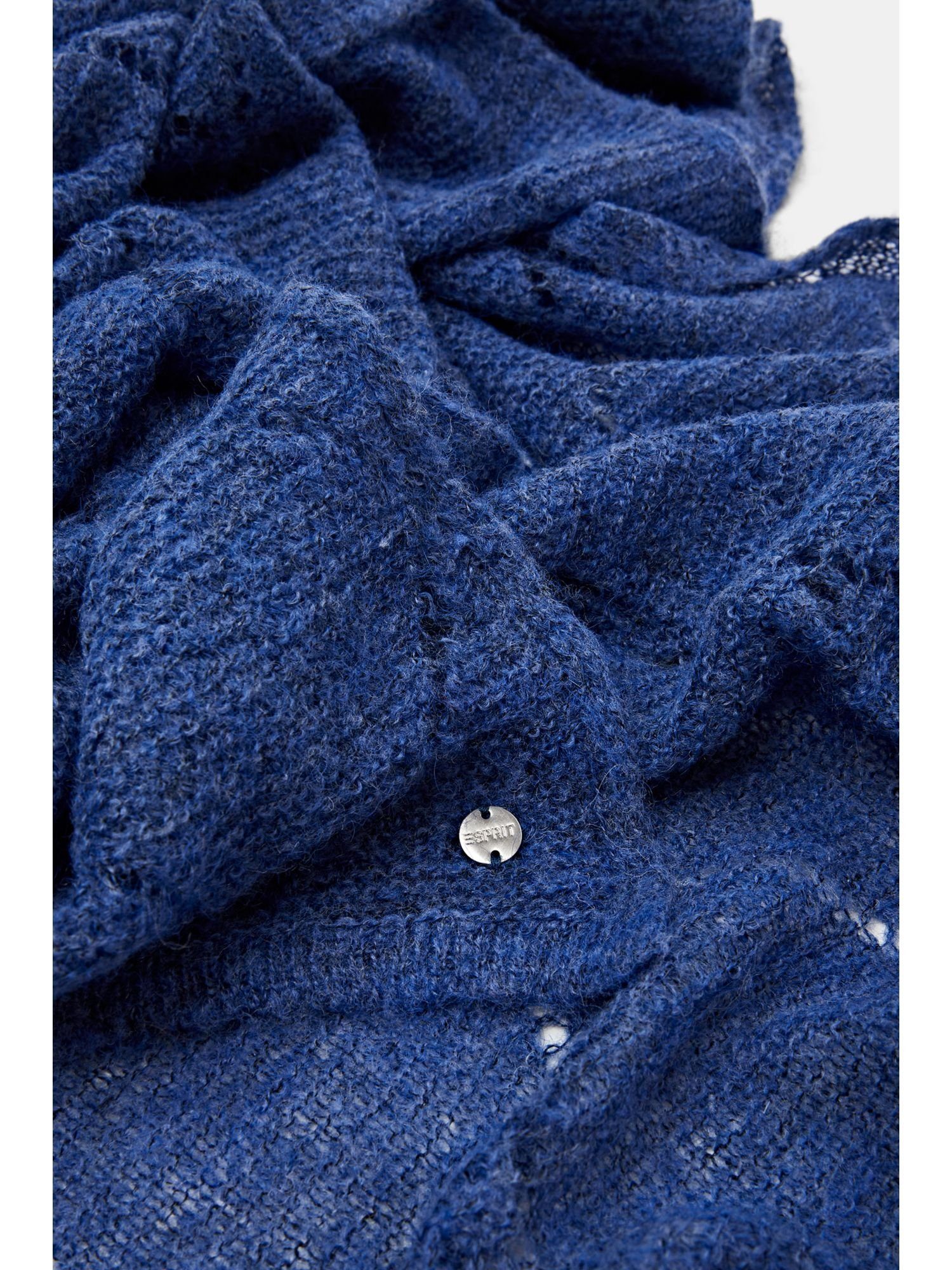 Esprit mit Modeschal Wolle BLUE Ajour-Schal Recycelt: