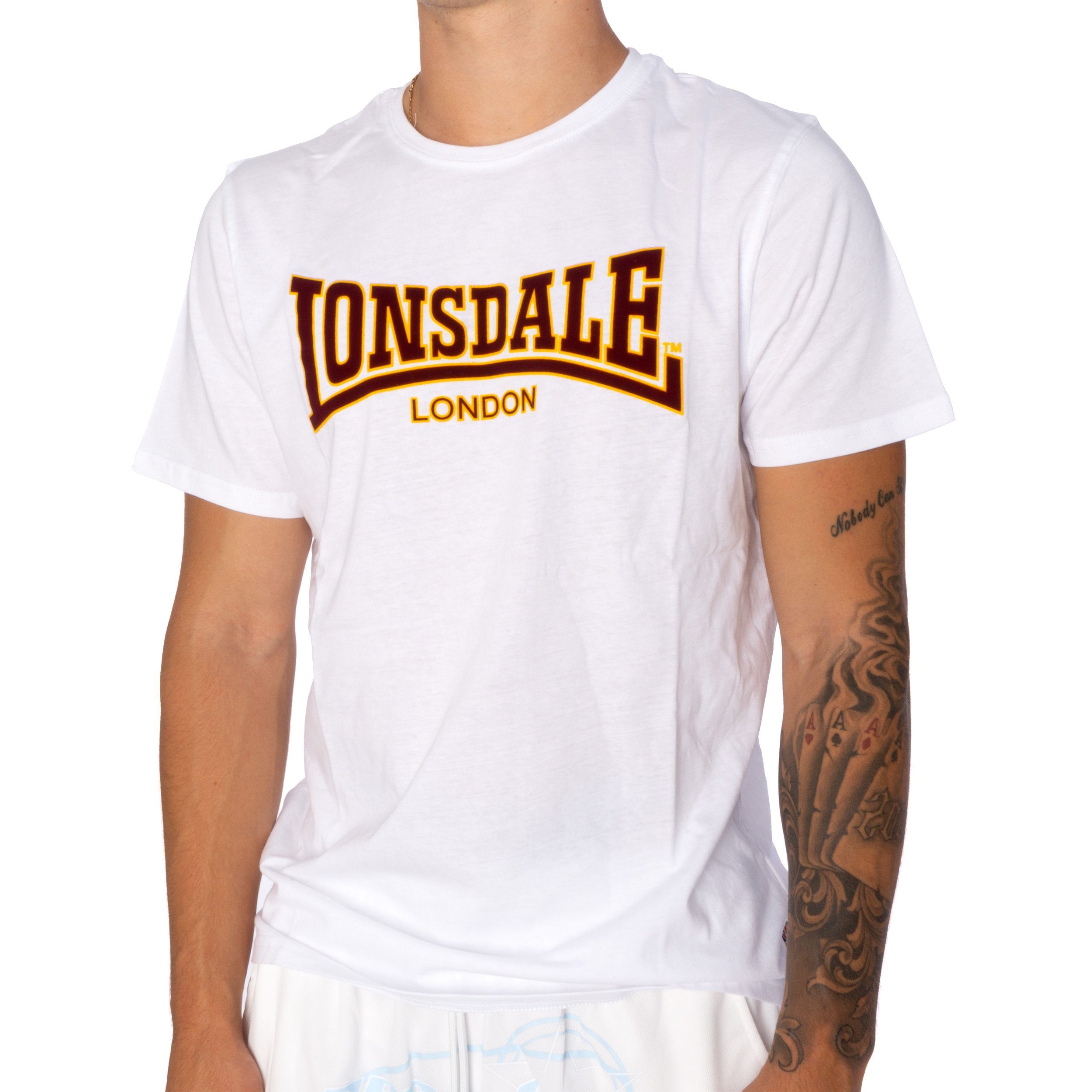 Lonsdale T-Shirt T-Shirt Lonsdale weiß Slim Men Classic Fit (1-tlg)