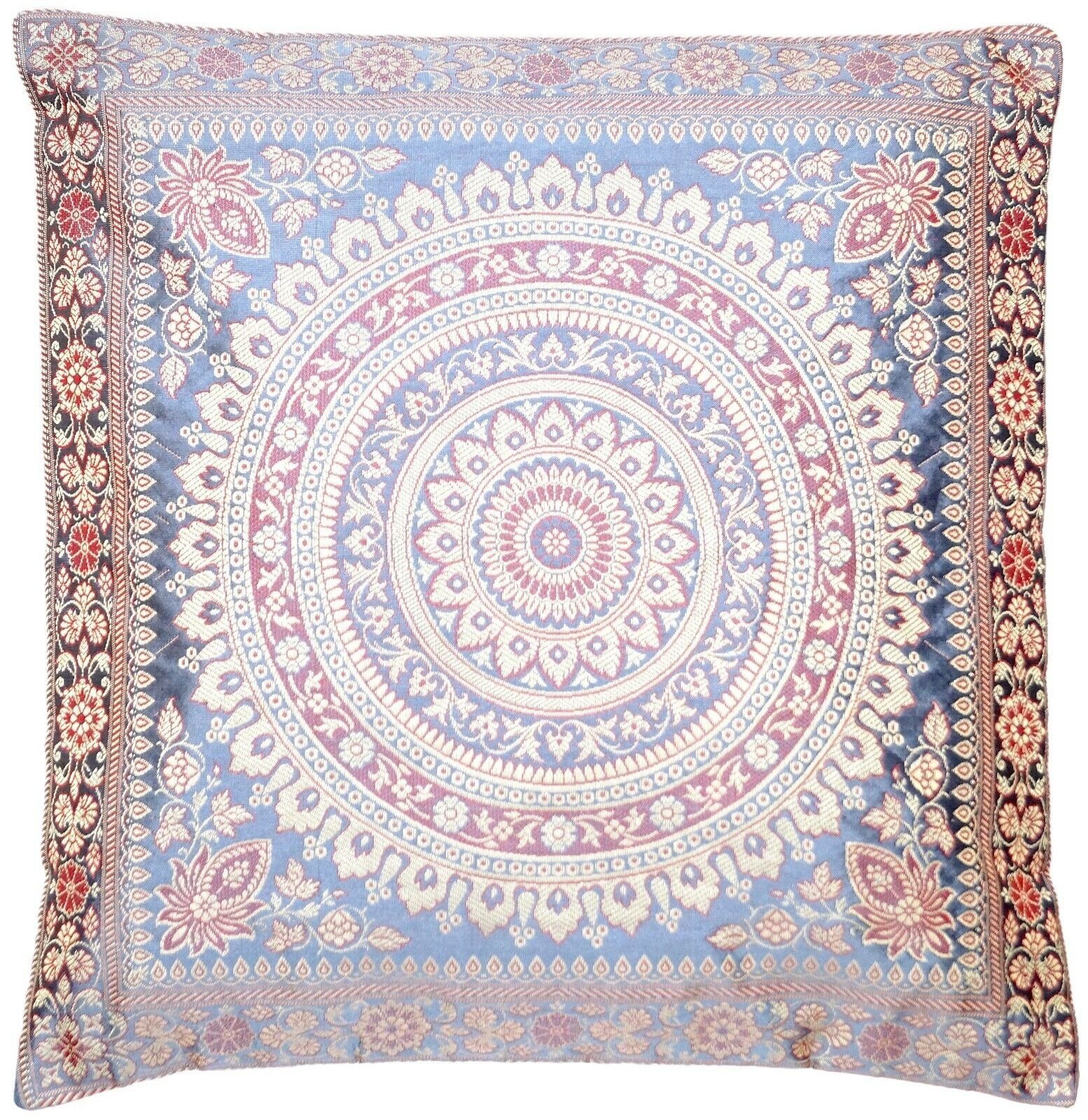Ruwado Kissenbezug - Handgefertigt Dekokissen aus Indische Banarasi Seide - 40cmx40cm, "Handgewebt und Handgenäht aus Indien"