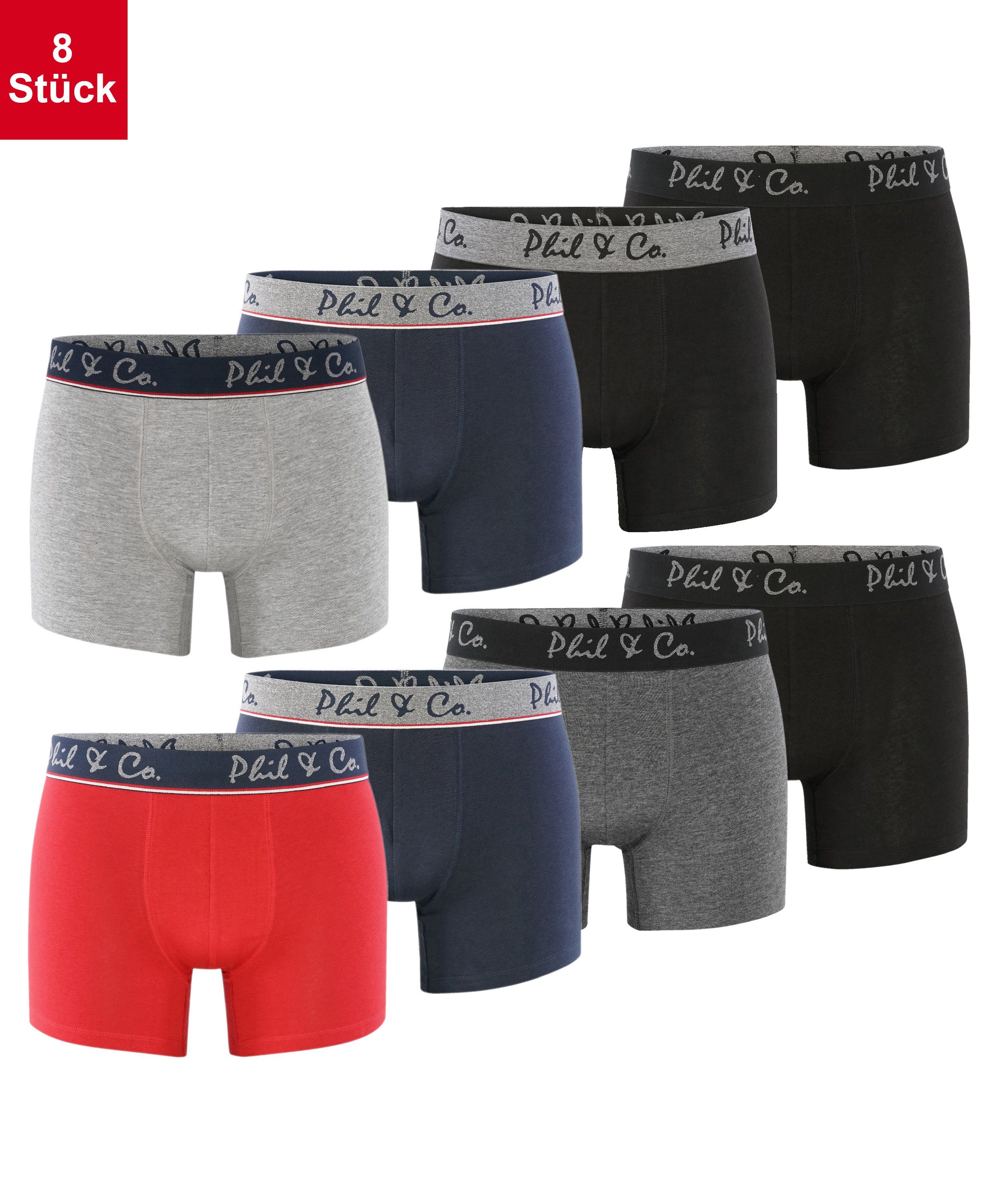 Phil & Co. Retro Pants All Styles (8-St) Boxershorts Trunks Herren bequem und stylisch