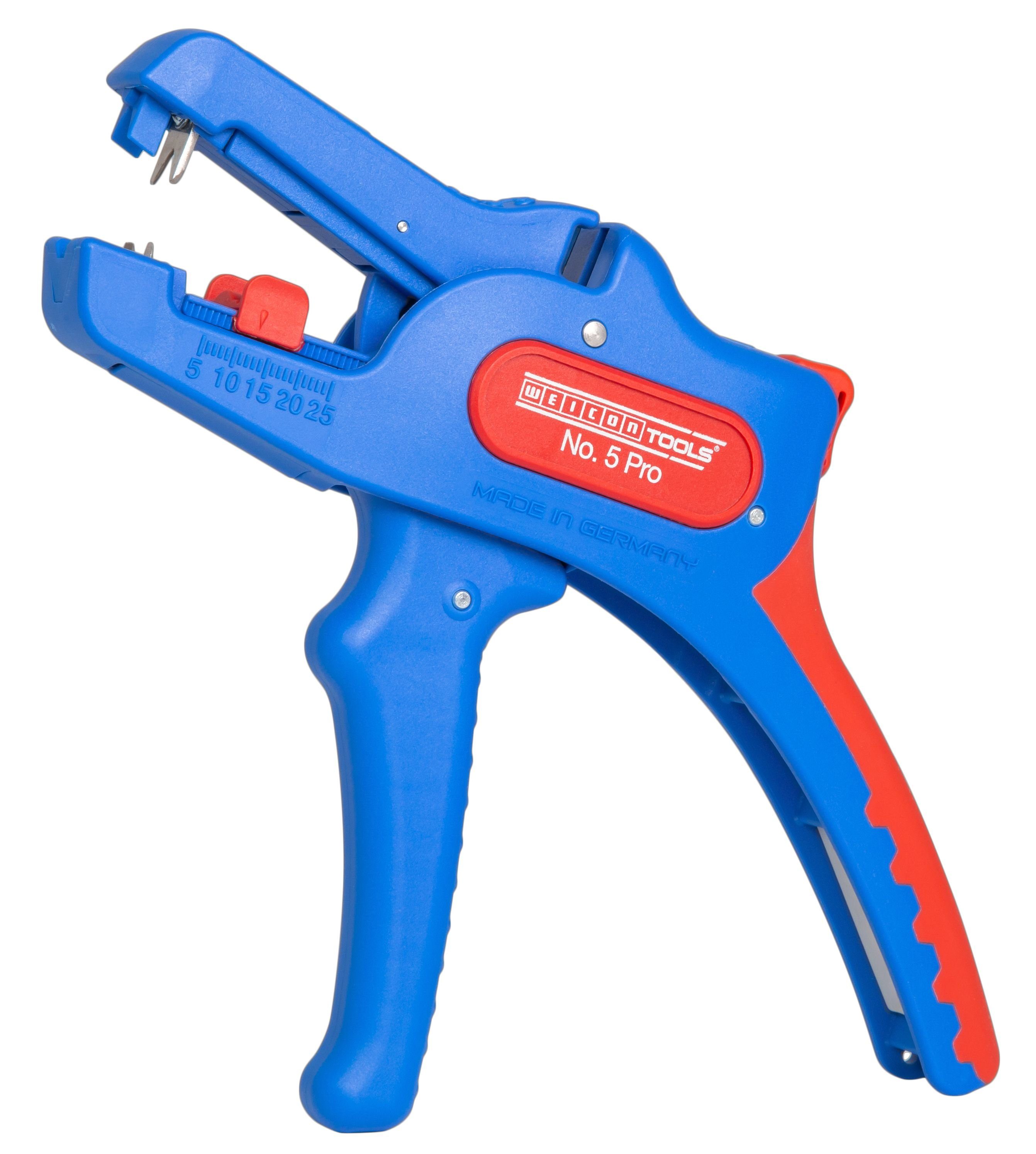 WEICON Abisolierzange No. 5 Pro, Arbeitsbereich 0,2 – 16,0 mm², Packung 1-tlg., Kombizange, integrierter Seitenschneider, TÜV-zertifiziert