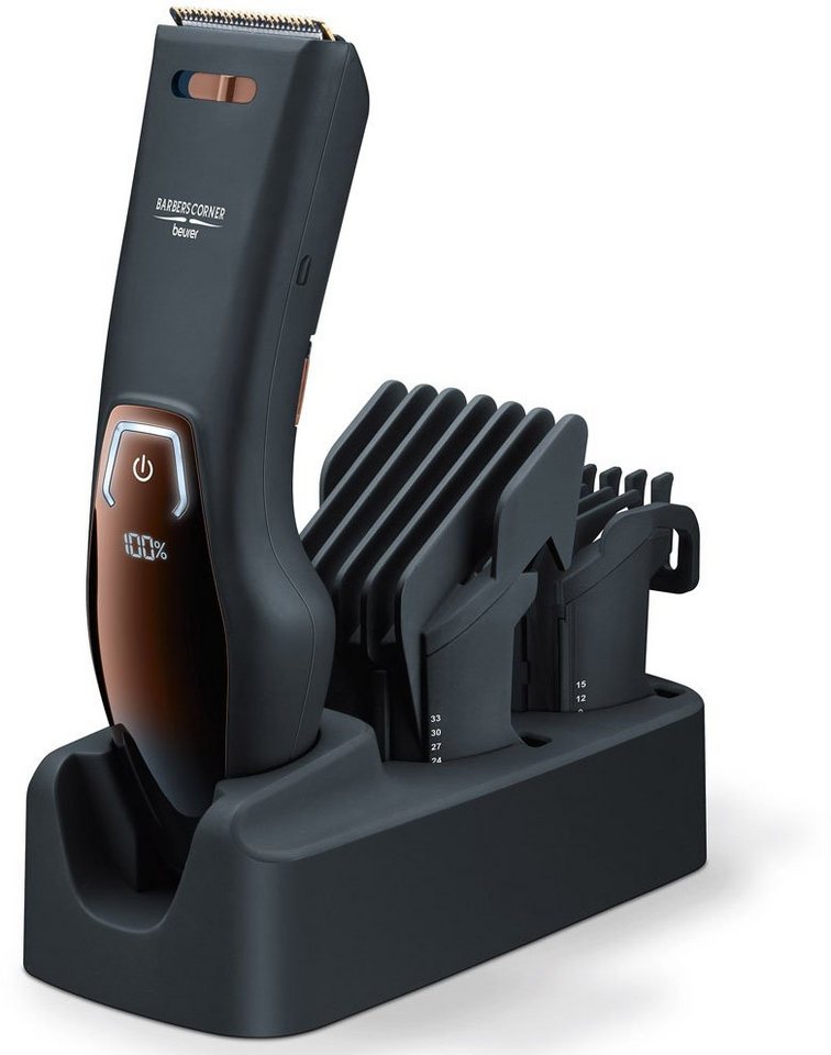 BEURER Haarschneider BarbersCorner HR 5000, Gerät wasserfest (IPX6), 2  verschiedene Kammaufsätze für 11 Schnittlängen, Integrierte Ausdünnfunktion