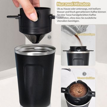 MAGICSHE Handfilter Edelstahl Papierloser Tragbar wiederverwendbar Kaffeefilter