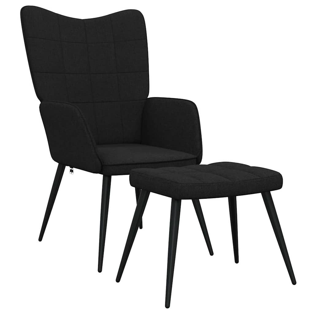 vidaXL Sessel Relaxsessel mit Hocker Schwarz günstig online kaufen