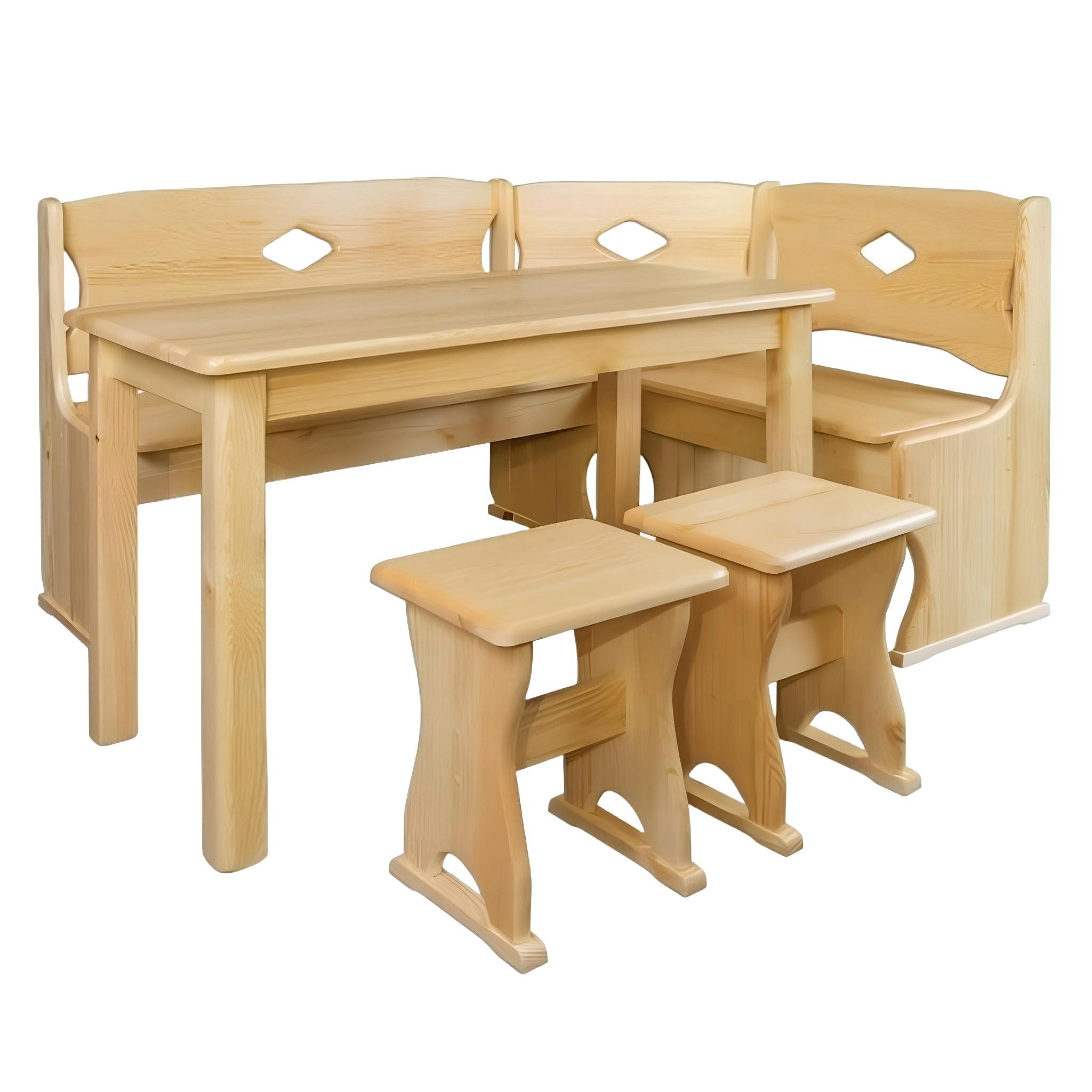 JVmoebel Eckbank Holzbank massive Holz Bänke Küche Essbereich Ecksitz Möbel Echtholz, Made in Europa