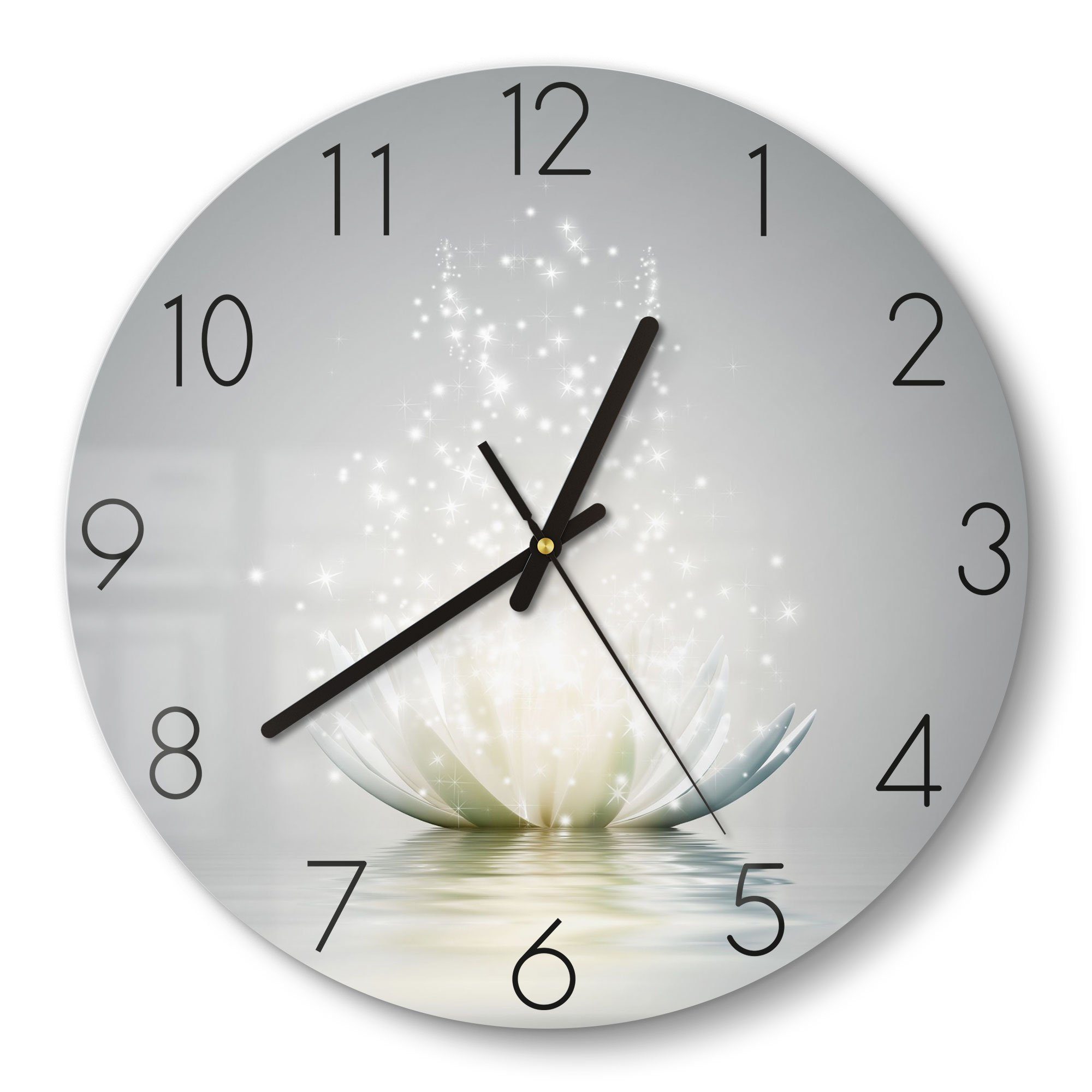 DEQORI Wanduhr 'Funkelnde Lotusblüte' (Glas Glasuhr günstig online kaufen