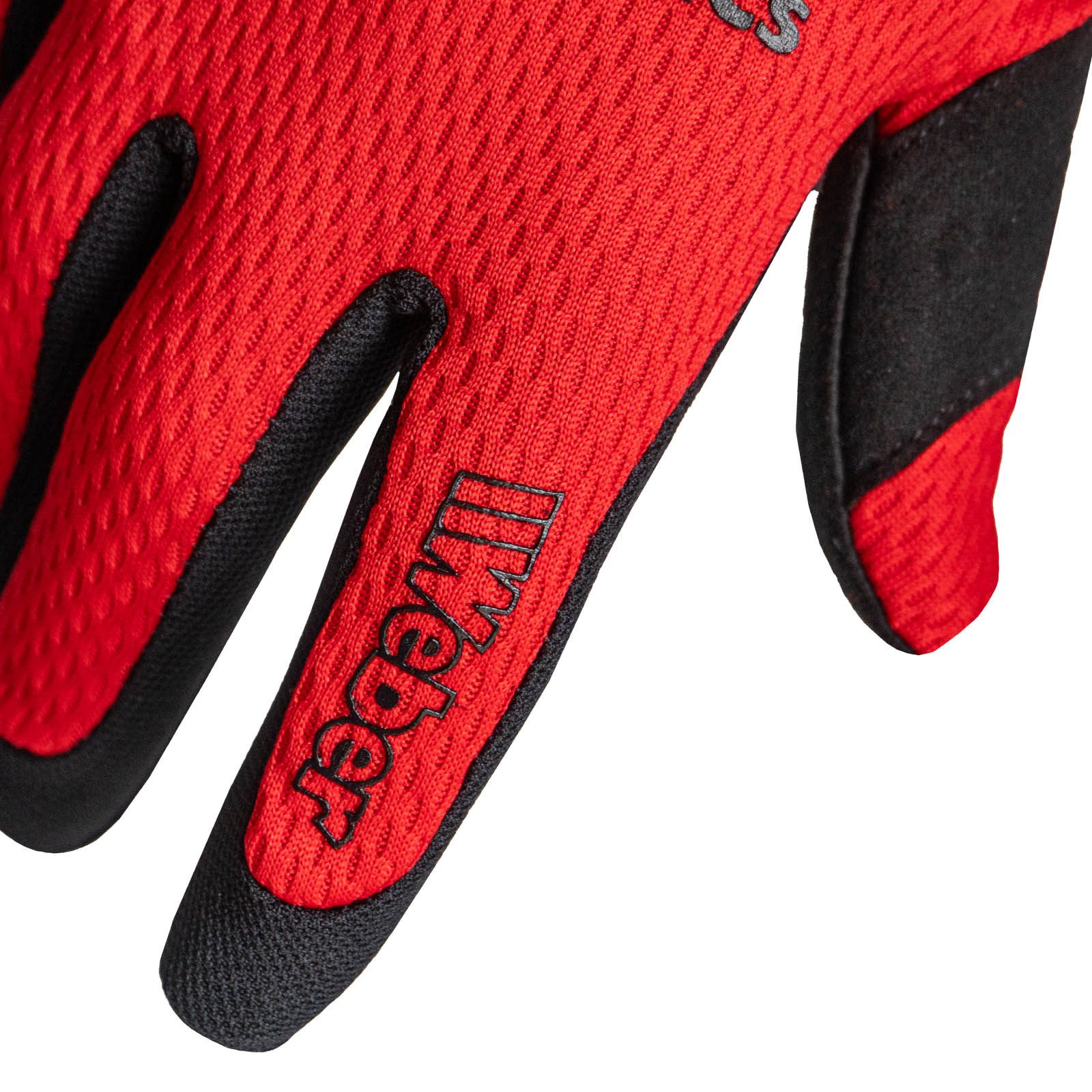 Weber GmbH Fahrradhandschuhe Weber #Werkeholics Ultra Lite Handschuhe rot/schwarz mit hervorragendem Grip, ultra-leicht und luftdurchlässig