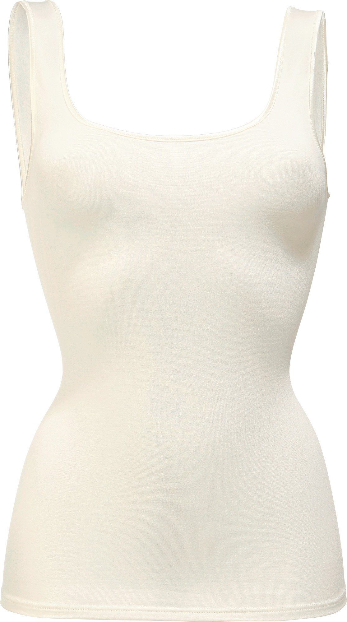 Pompadour Unterhemd Damen-Unterhemd Modal Uni elfenbein