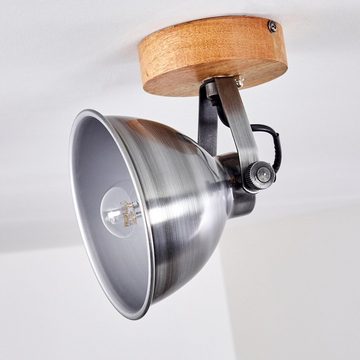 hofstein Deckenleuchte »Mot« Wandlampe aus Metall und Holz in Zink/Natur, ohne Leuchtmittel, mit verstellbarem Strahler, 1xE14, Retro/Vintage Design