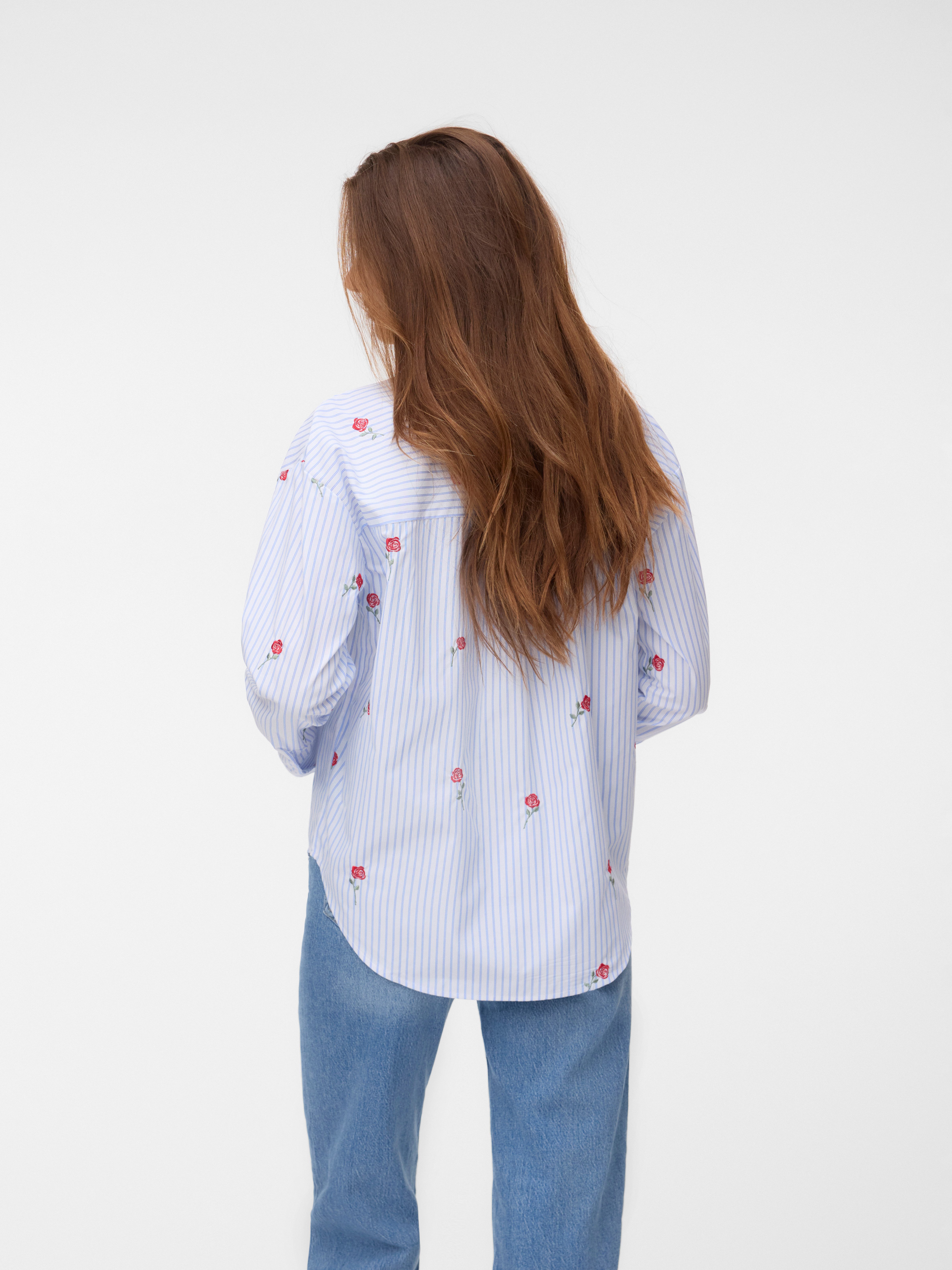 Vero Moda Hemdbluse VMTIRA LS SHIRT WVN Materialmix