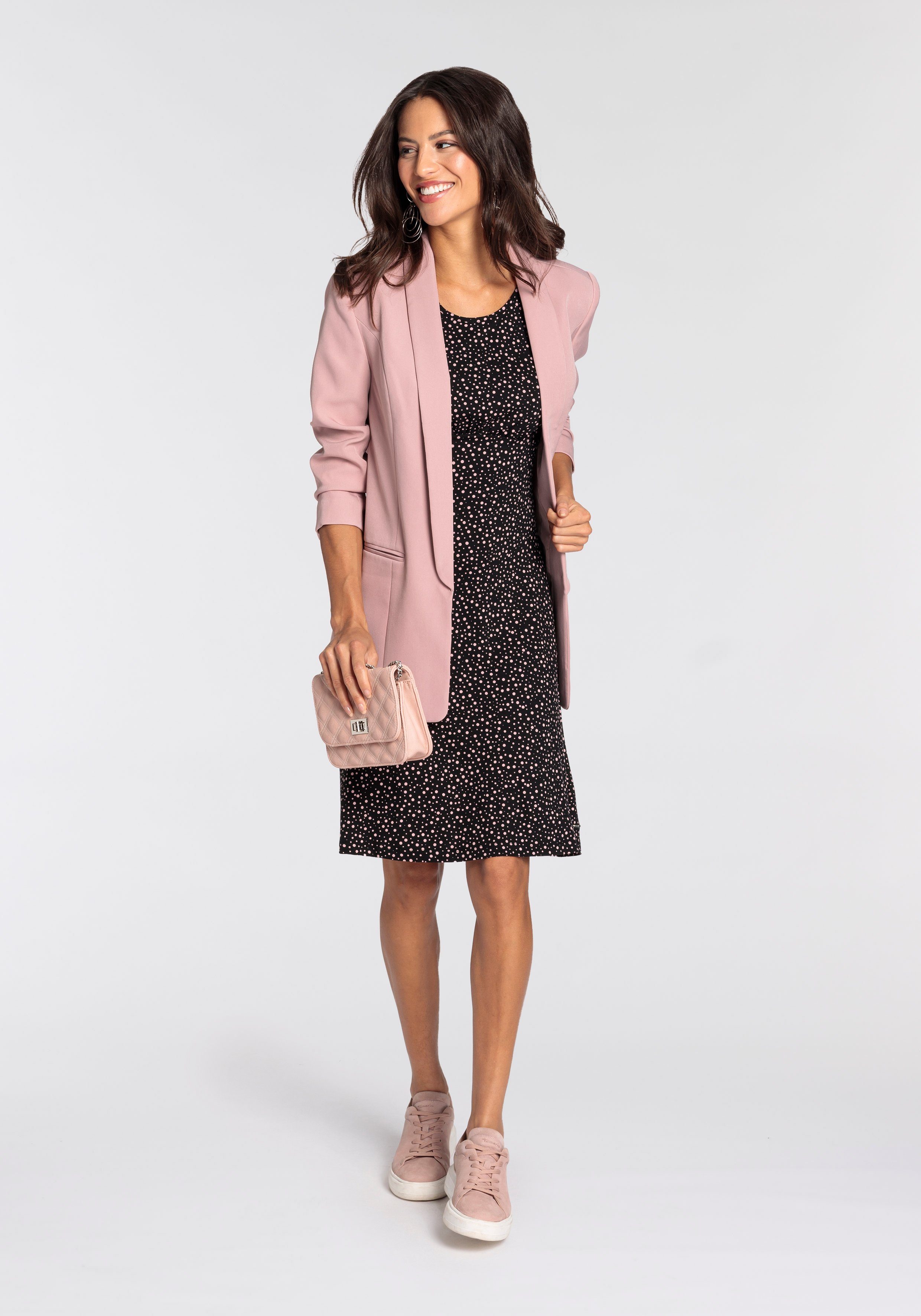 Laura Scott Sommerkleid kurzes Kleid, femininer Look, aus Single-Jerseystoff, halbarm