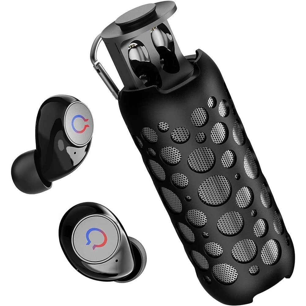 TUABUR Tragbarer Bluetooth-Lautsprecher, kabelloses 360°-Sound-Mikrofon Bluetooth-Lautsprecher Schwarz