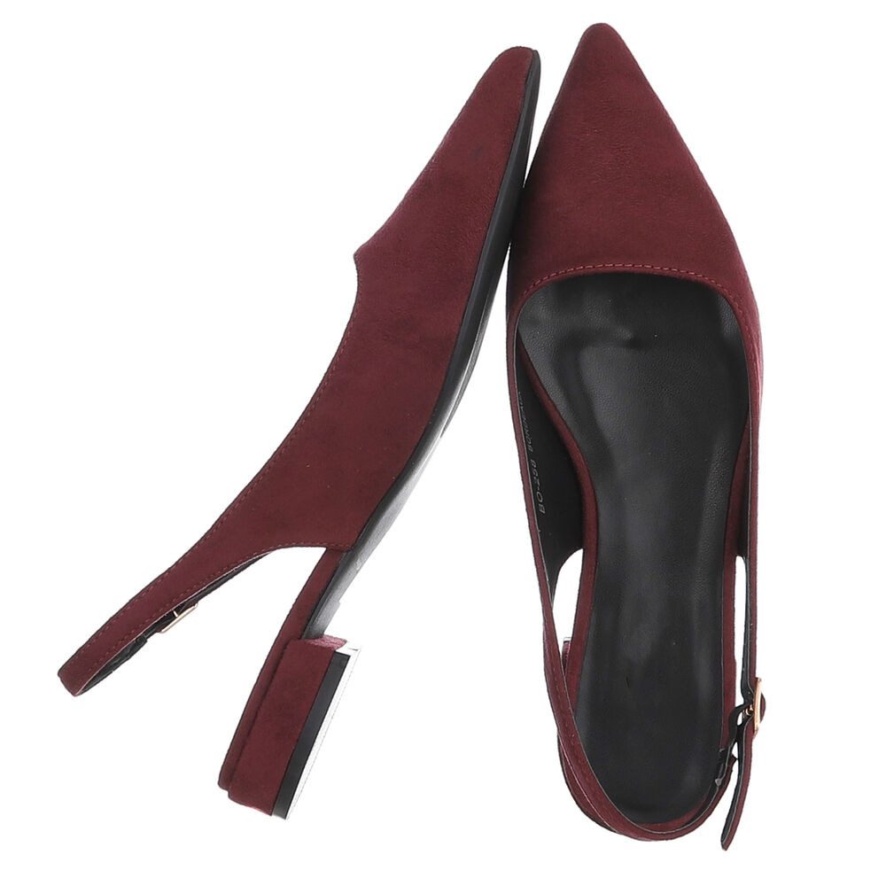 Ital-Design Damen Schnürstiefel Combat-Style mit Schnalle Schnürpumps (92078866) Blockabsatz Schnür- & Riemchenpumps in Bordeaux