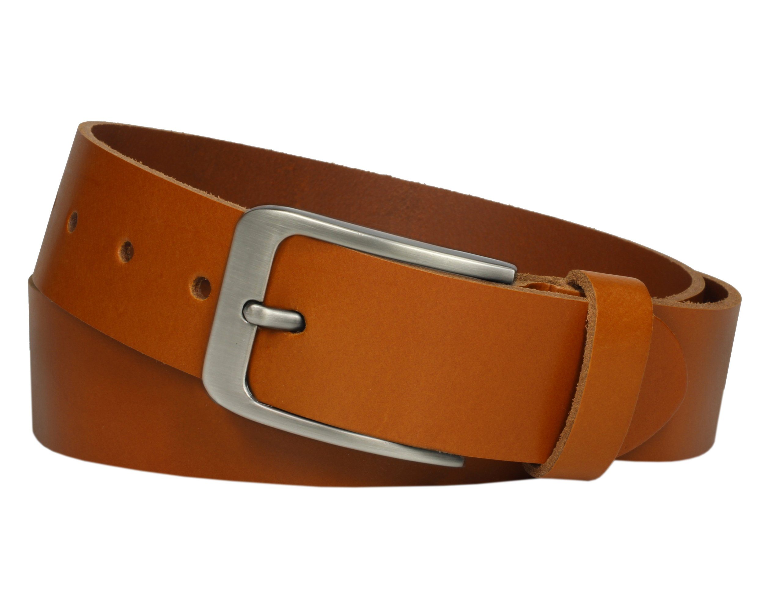 COLOGNEBELT Ledergürtel OM411-PL-Cognac MADE IN GERMANY, Cognac Kürzbar, 100 % Echtleder, Aus einem Stück, Unisex