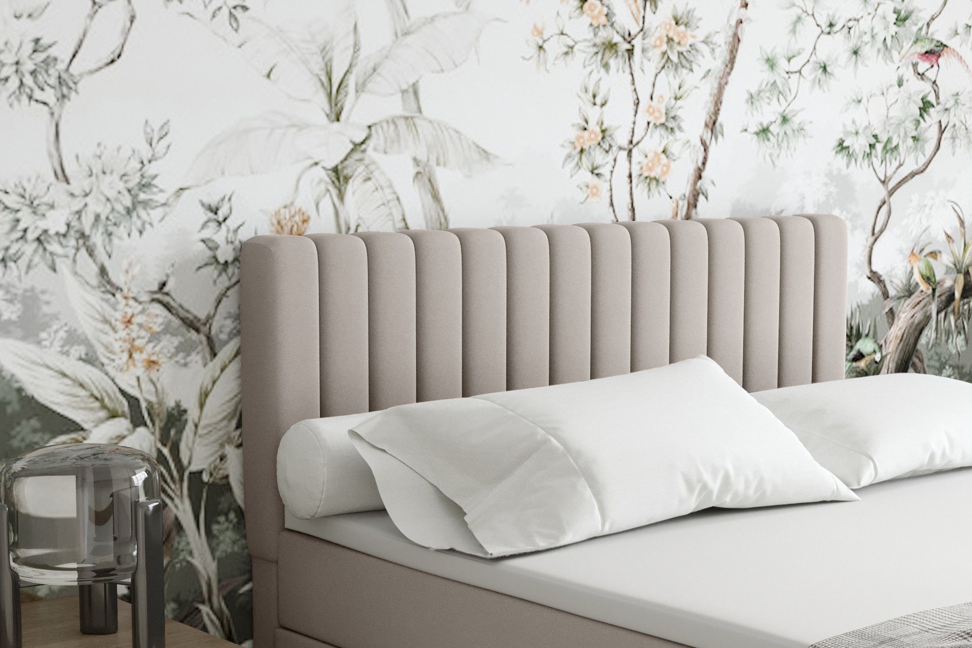 Homesy Boxspringbett EVEREST – Komfortables Doppelbett im modernen Design (Bett inkl. zwei Bettkästen und Topper), Große Auswahl an Polsterfarben, inklusive Mat – Bild 5 von 5