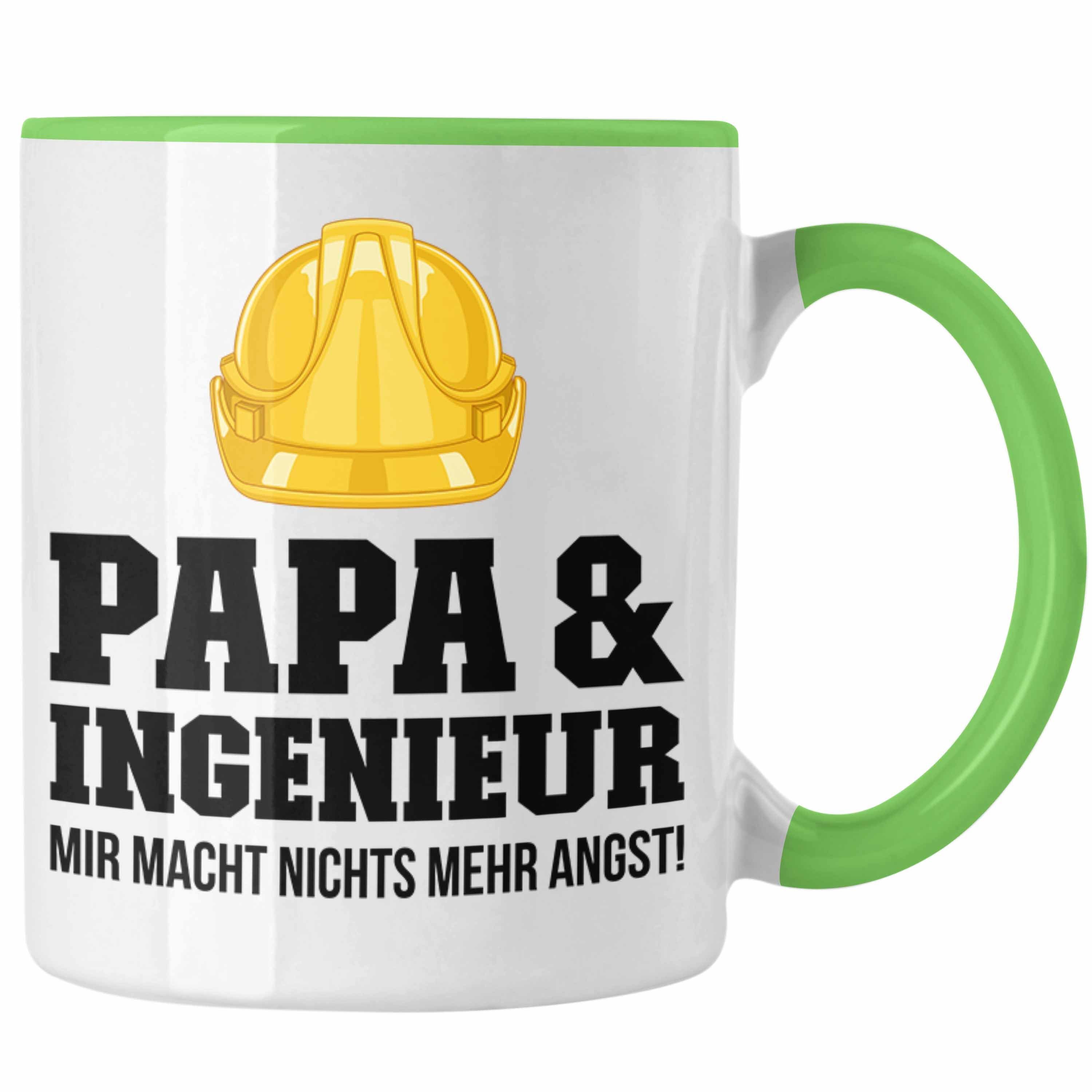 Trendation Tasse Trendation - Ingenieur Papa Tasse Gadget Geschenk Ingeneur Kaffeetasse Geschenkidee Grün