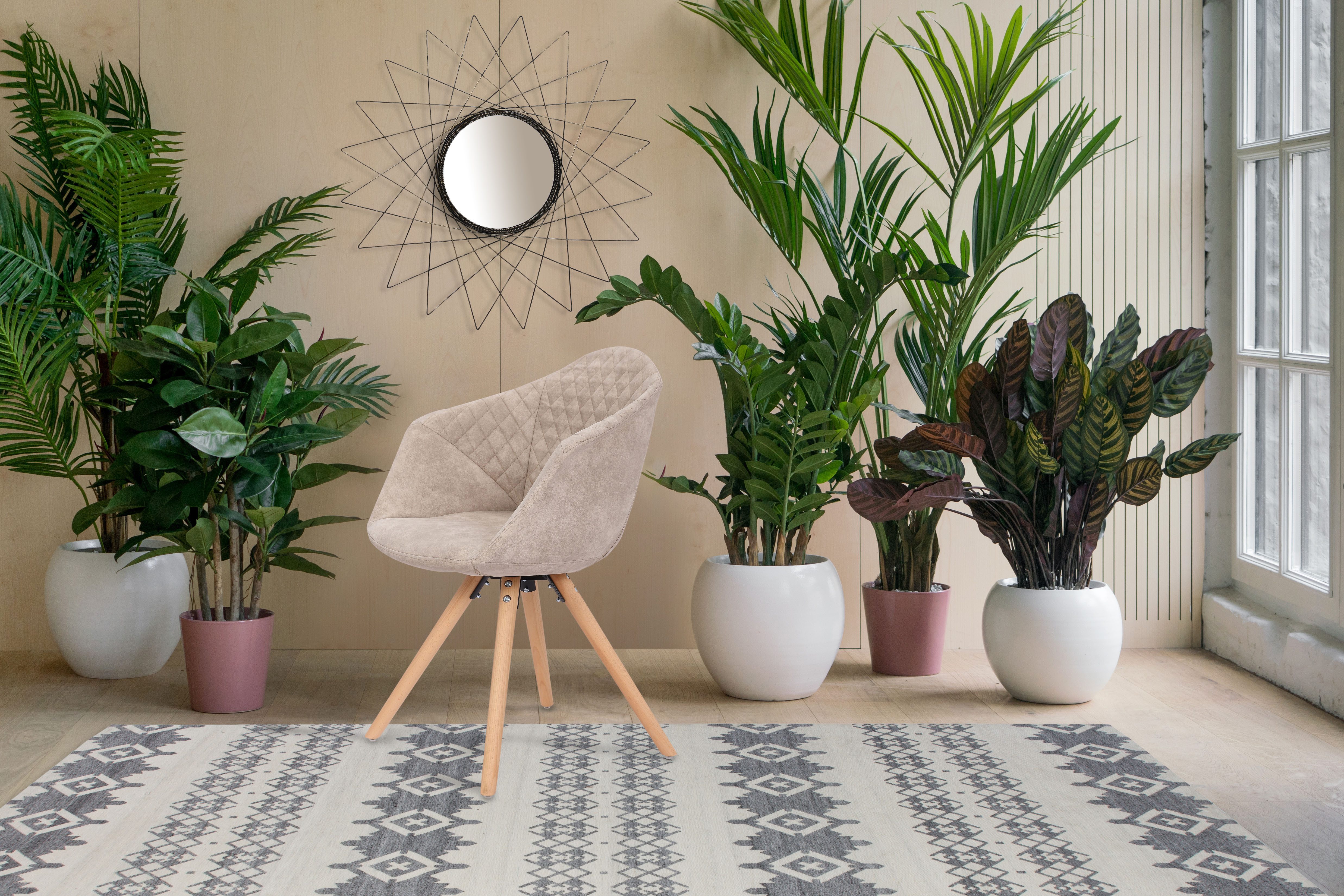 Kayoom Polsterstuhl Stuhl Chadwick 110 2er-Set, stilvolles Design, in Naturfarben gehalten (Set, 2 St), bequem, Holzbeine, weich gepolstert, stilvolles Design