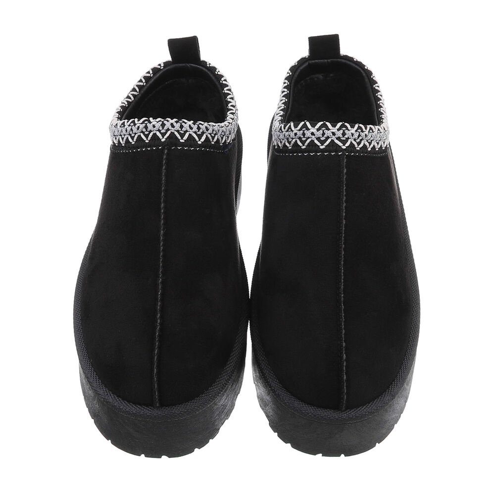 Ital-Design Die bequemen Plateau-Slipper Hausschuh (85244451) Flach Stiefeletten in Schwarz