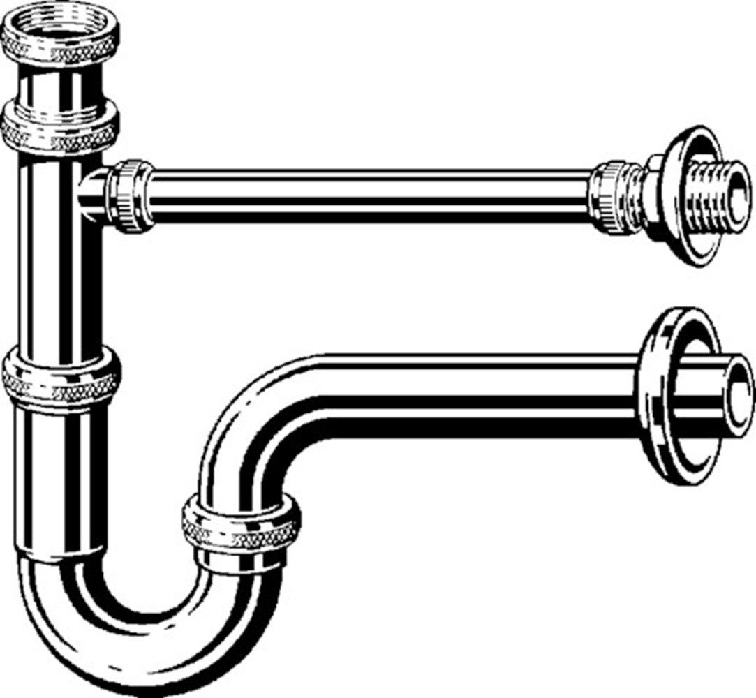 Viega Siphon VIEGA Röhrengeruchverschluss 5611.02 11/4" x 11/4"G x 240mm ms verchr.