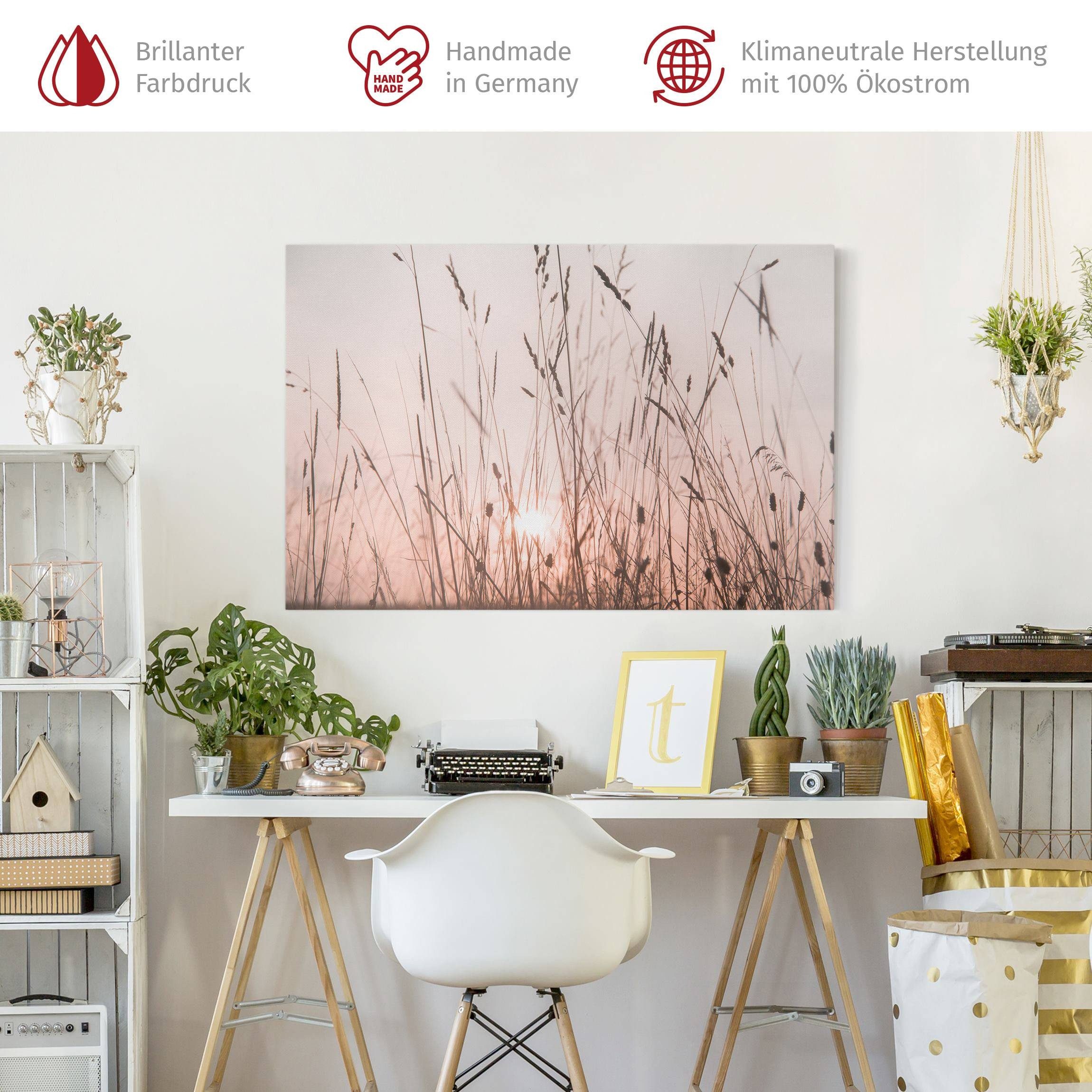 Bilderdepot24 Leinwandbild Kunstdruck Sommerabend creme beige günstig online kaufen