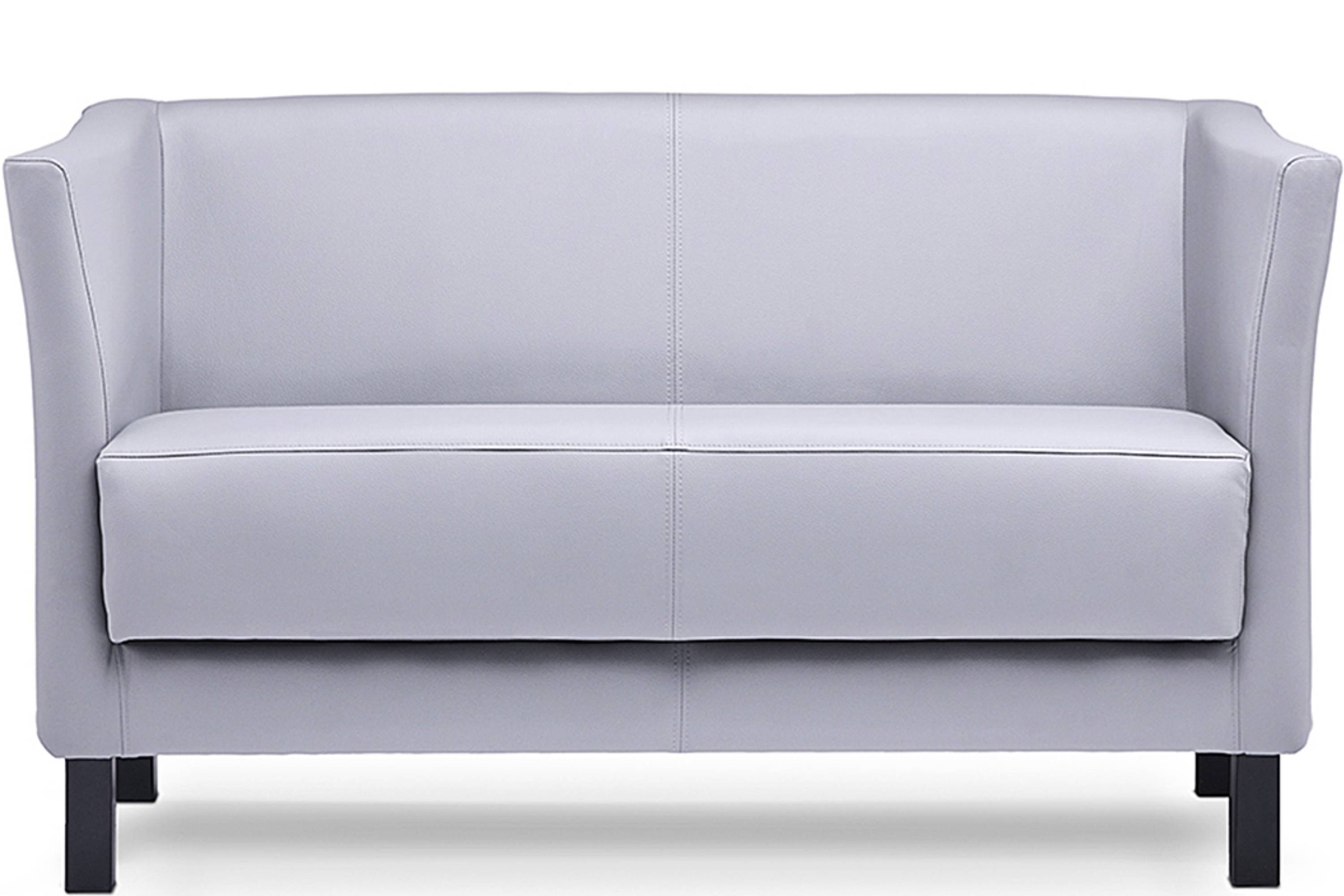 Konsimo 2-Sitzer ESPECTO Sofa 2 Personen, weiche Sitzfläche und hohe Rückenlehne, Kunstleder, hohe Massivholzbeine grau | grau