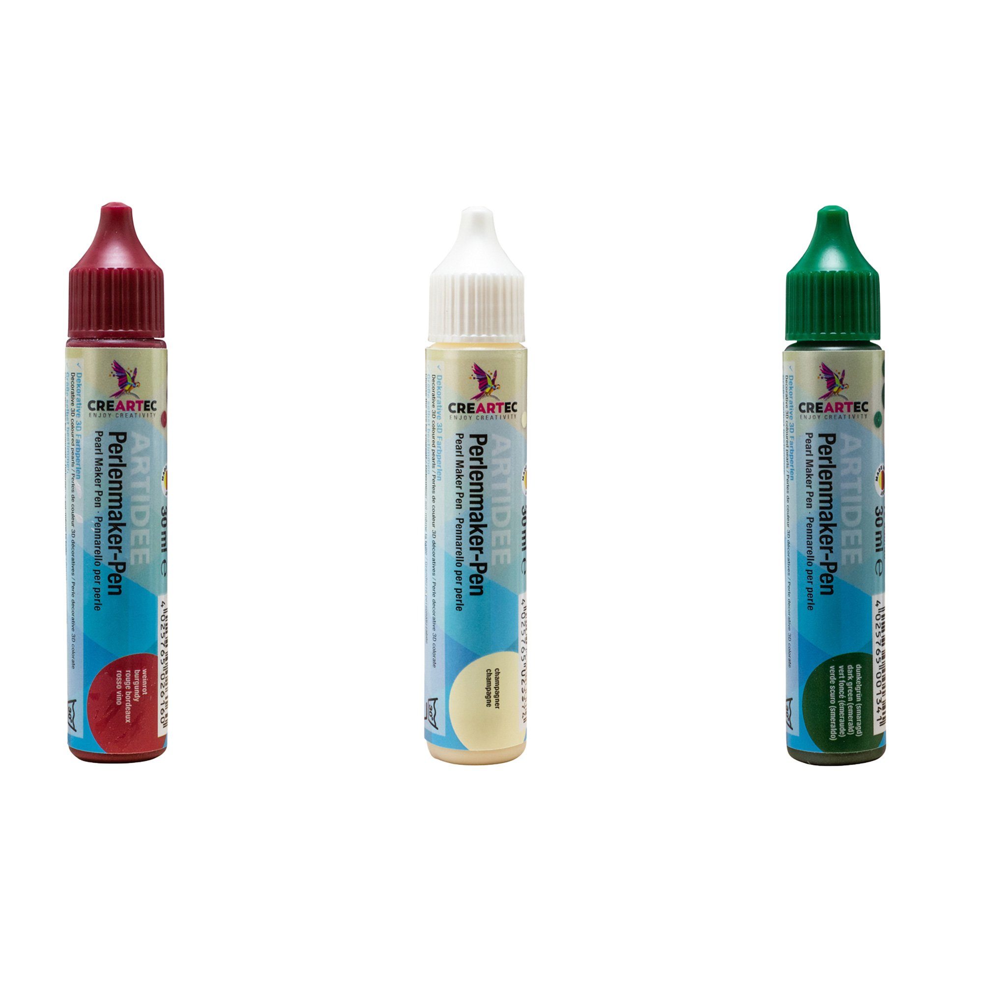 CREARTEC Bastelperlen Perlenmaker Set Traditionelles Weihnachten - 30ml je Farbe, zum Gestalten von dekorativen 3D Farbperlen - Made in Germany