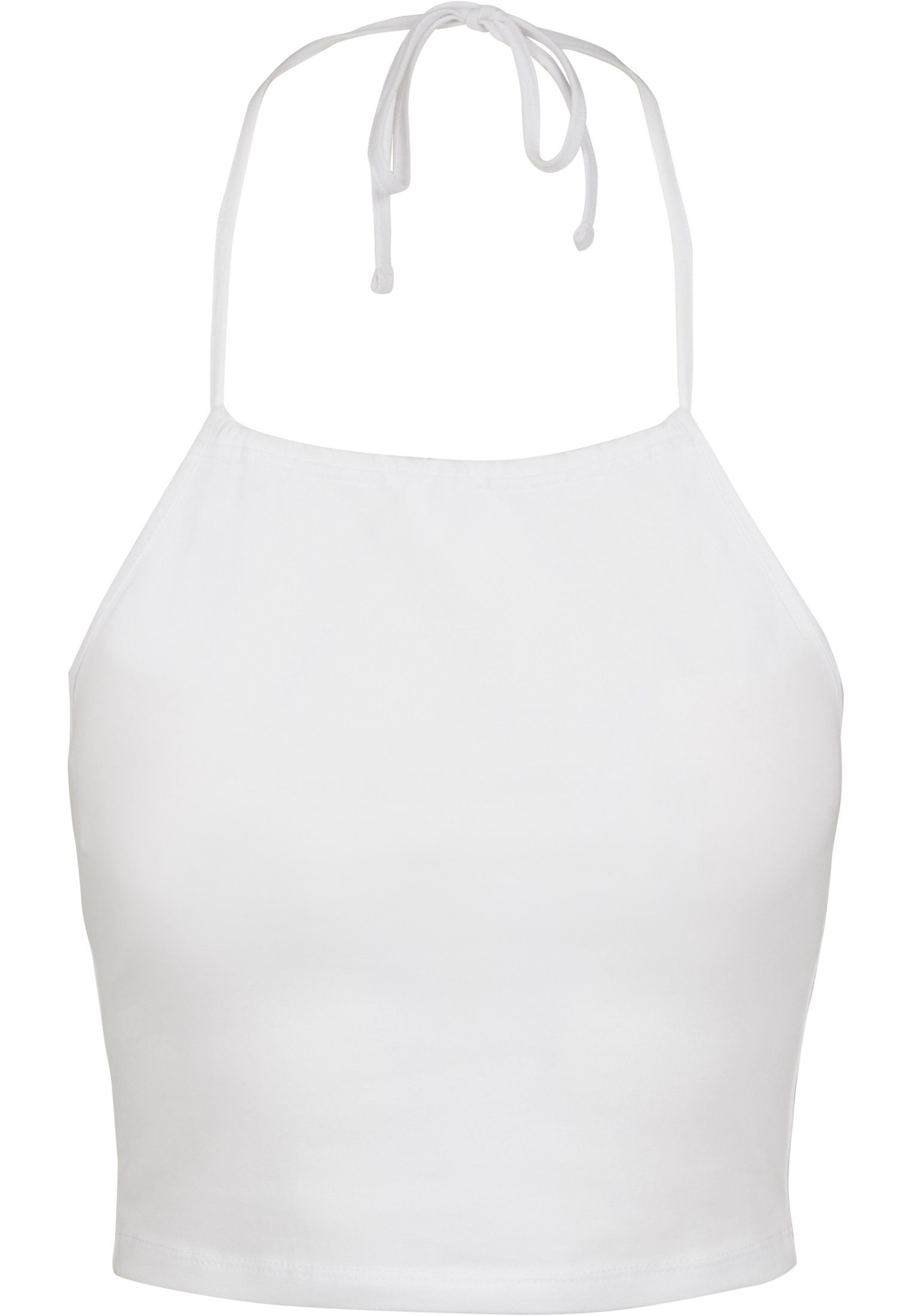 URBAN CLASSICS (1-tlg) Cropped T-Shirt Frauen Ladies white Top Neckholder