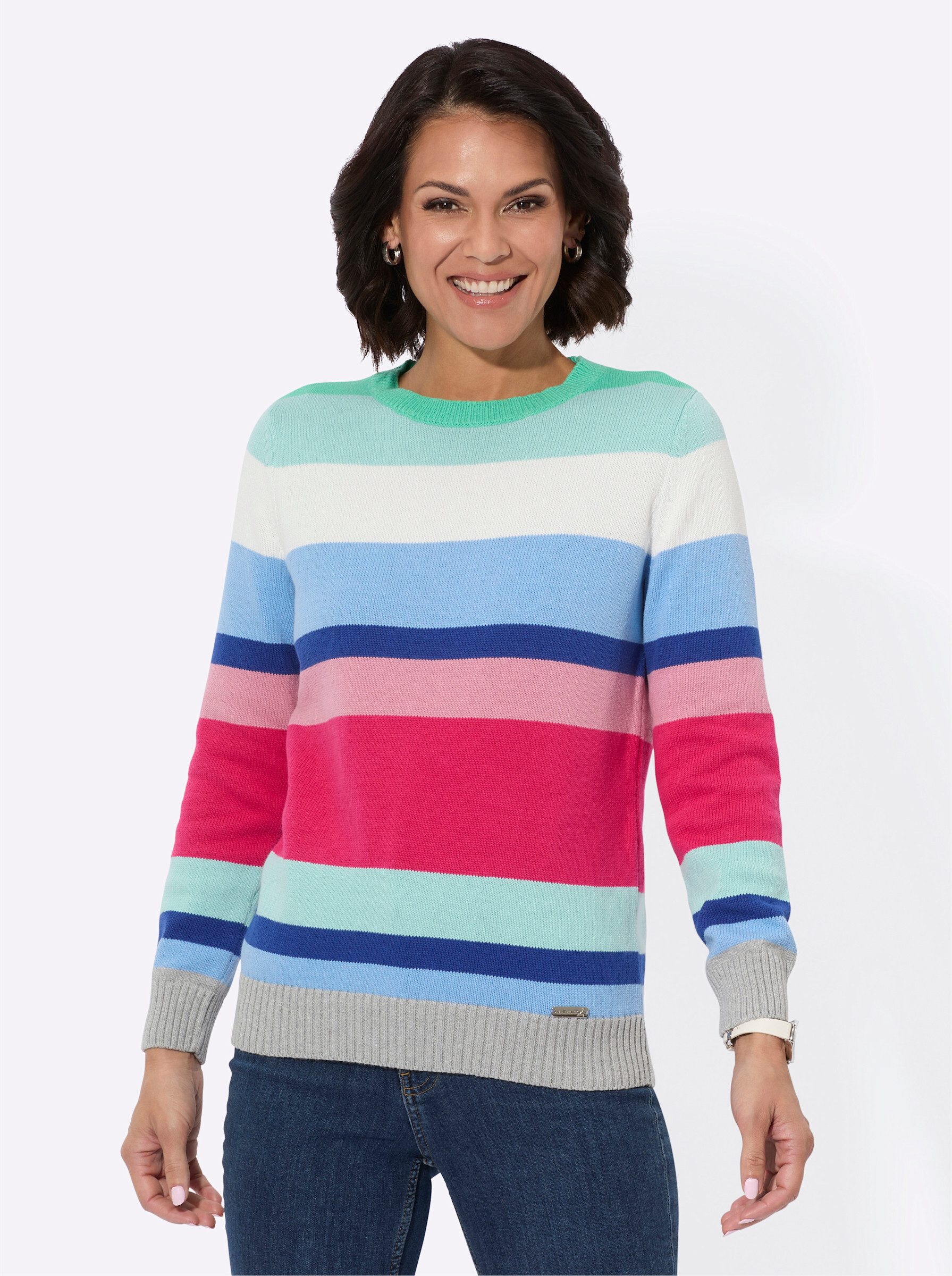 Strickpullover Rundhalspullover