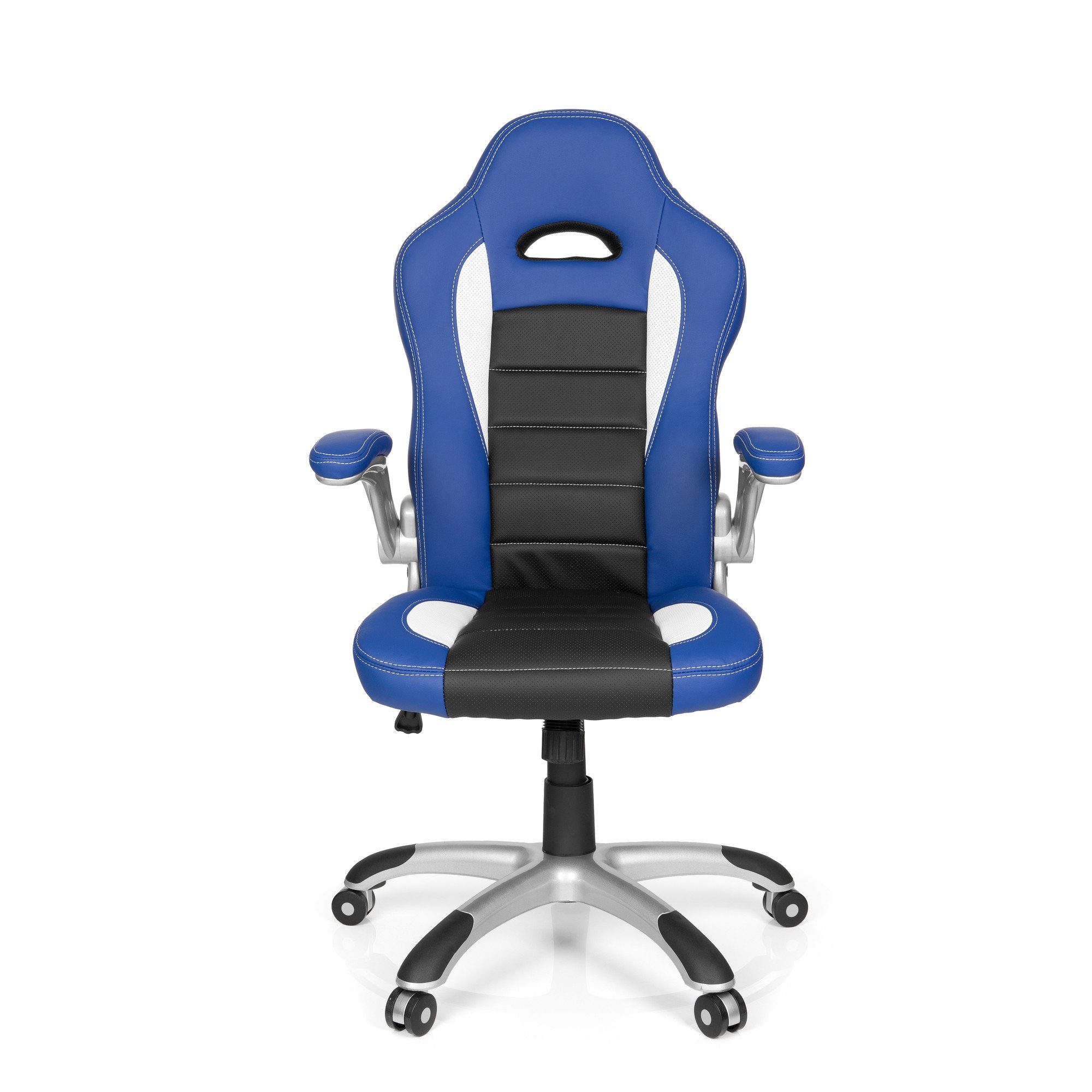 hjh OFFICE Drehstuhl Gamingstuhl GAME SPORT Kunstleder, ergonomisch Schwarz / Weiß / Blau