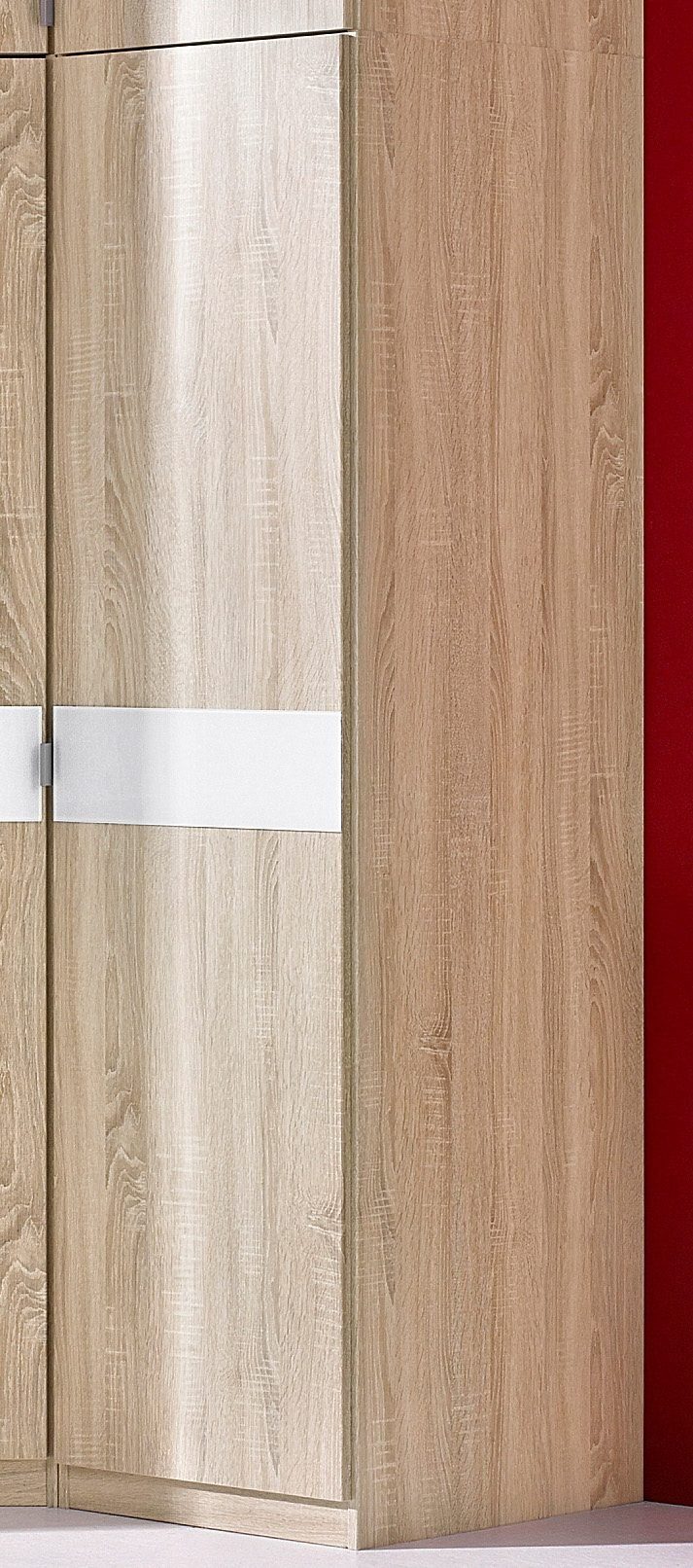 priess Kleiderschrank Drehtürenschrank Kleiderschrank Schrank Schlafzimmerschrank Madrid mit farbiger Glasauflage, erweiterbar mit Schrankaufsatz Madrid