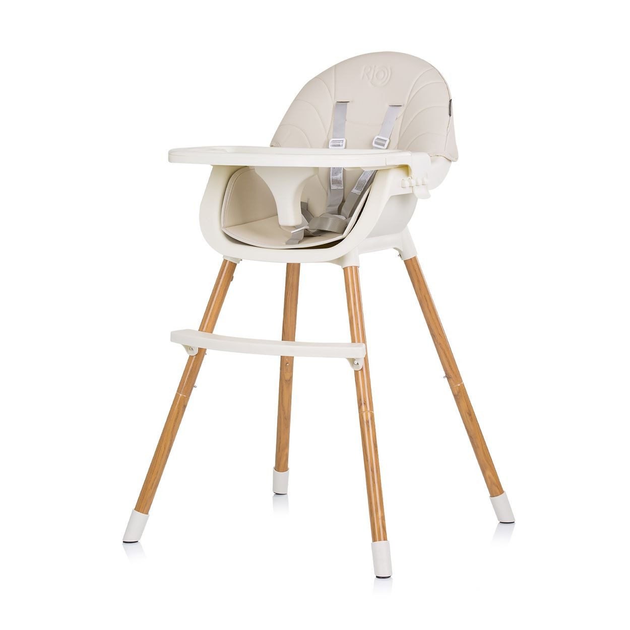 Chipolino Kombihochstuhl Rio 2 in 1, 5-Punkt-Gurt, rutschfeste Beine, Kinderstuhl-Funktion, Doppeltablett