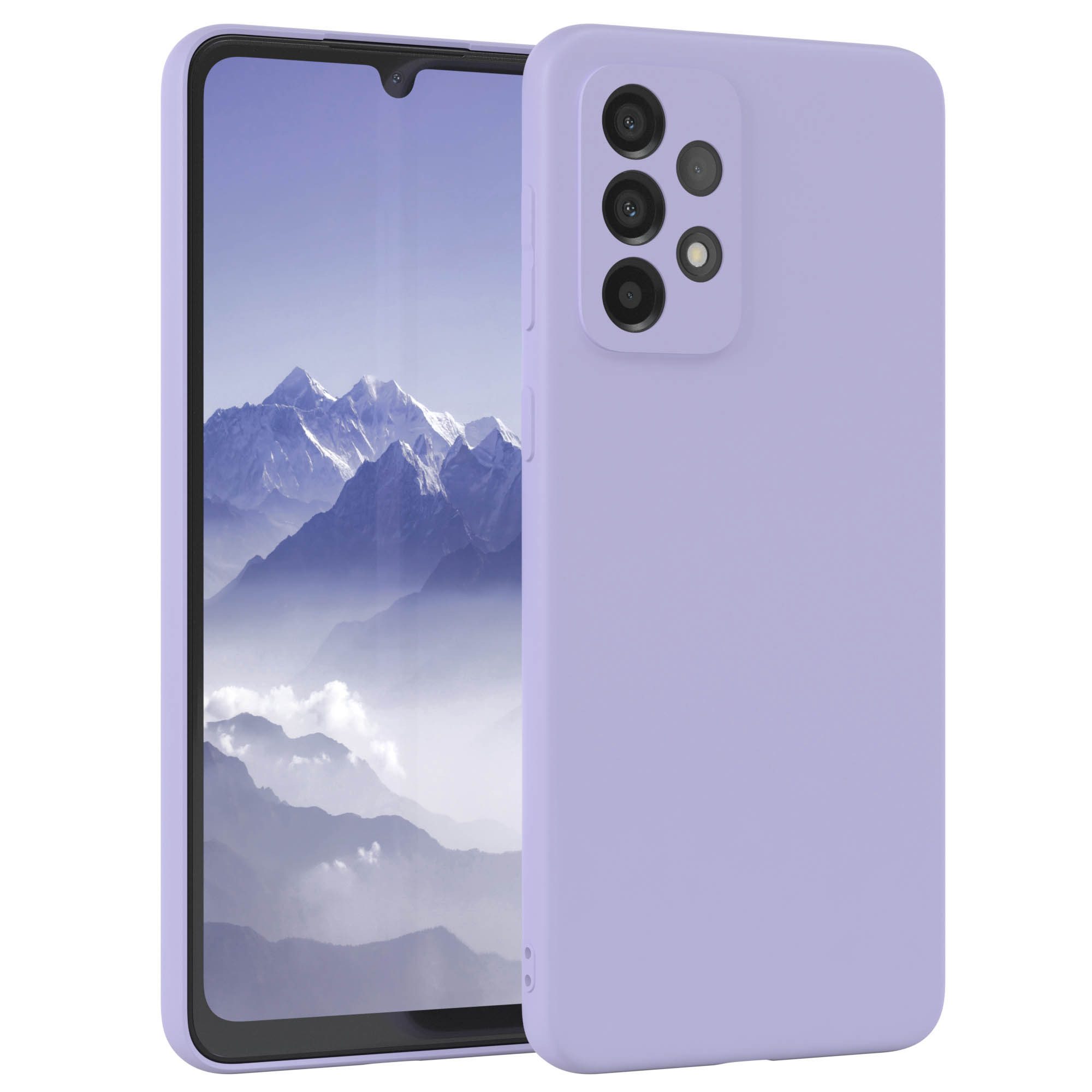 EAZY CASE Handyhülle für Samsung Galaxy A33 5G Hülle Silikon 6,4 Zoll, Silikonhülle stoßfest Smart Slimcover Case Dünn Blau Lila